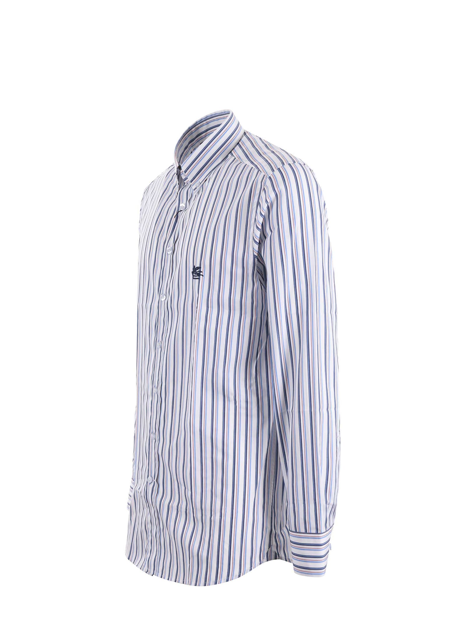 Shop Etro Poplin Shirt In Multicolour