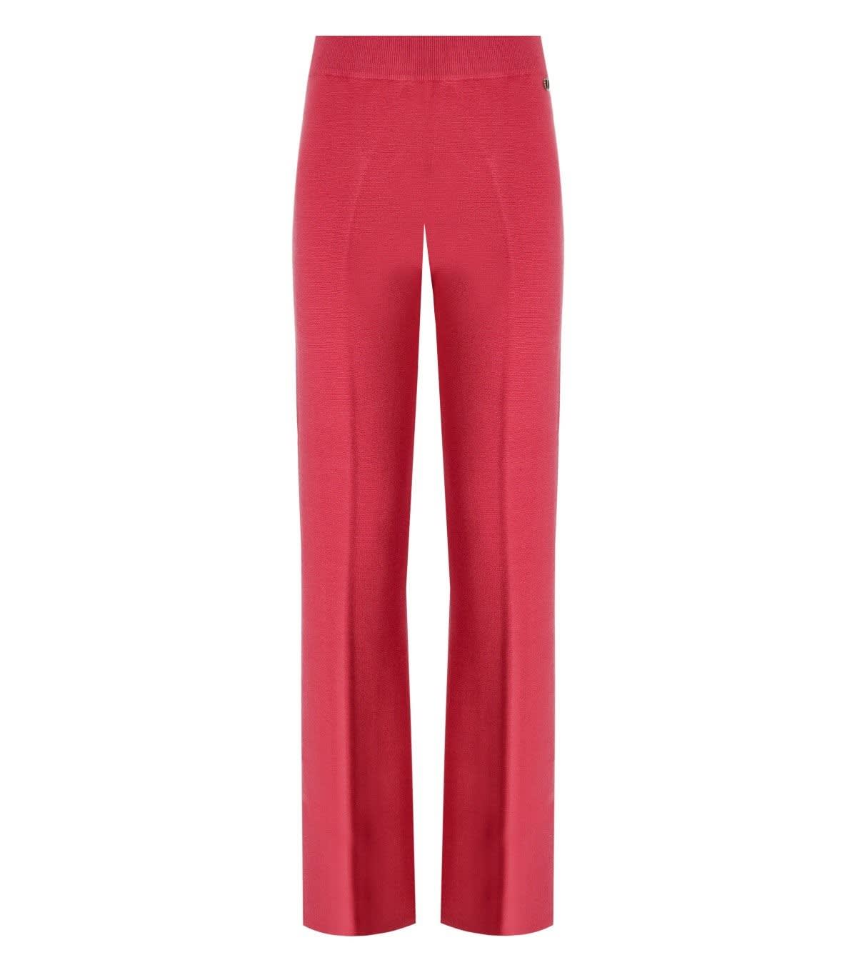 Shop Twinset Viscose Blend Trousers In Rosa
