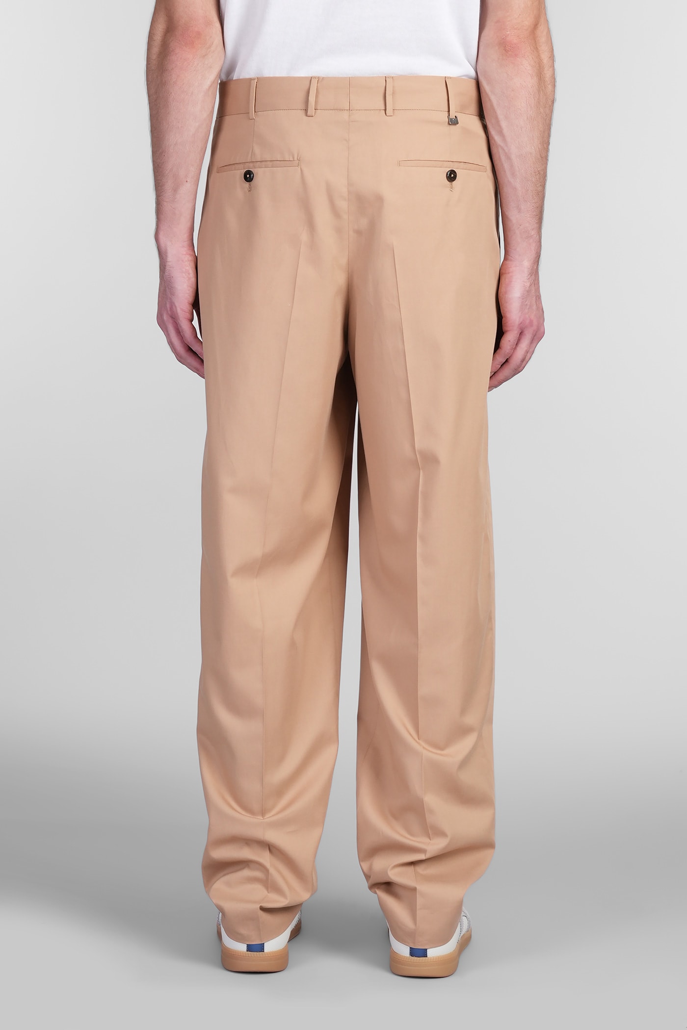 Pt Torino Sd65 Pants In Camel Wool And Polyester In Camel