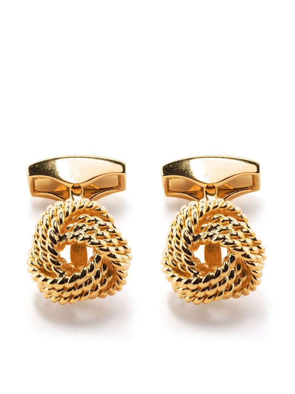 Shop Tateossian Cufflinks Node Brass Yellow Gold Rope