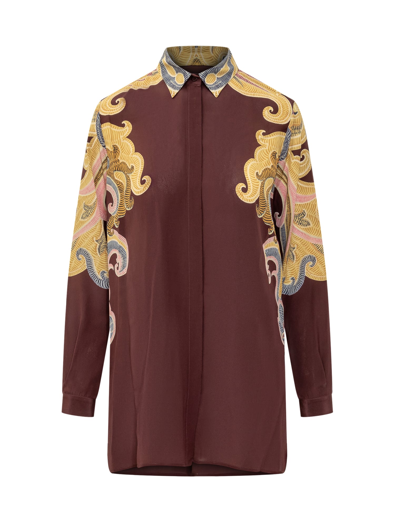 Shop Etro Shirt With Floral Print In Moro