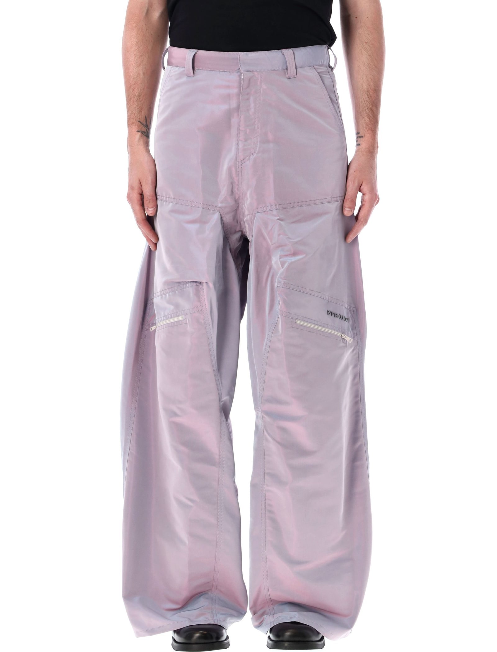 Shop Y/project Iridescent Pop-up Pants In Iridescent Lilac