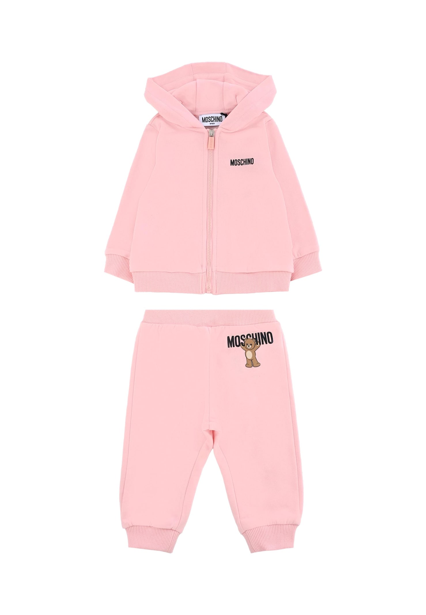 Moschino Pink Suit For Baby Girl With Teddy Bear In Pink