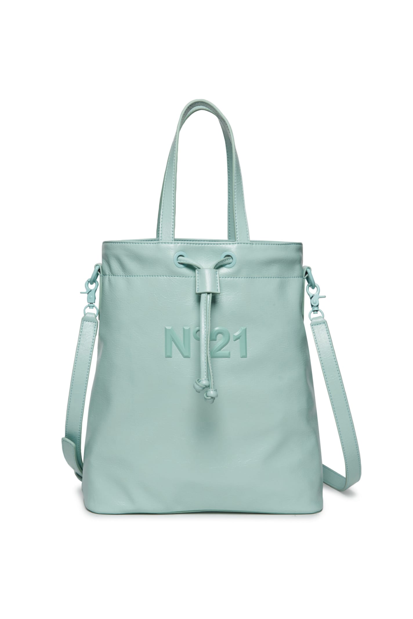 N.21 N21w30f Bags N°21 Mint Green Bucket Bag In Leatherette With Handles And Shoulder Strap
