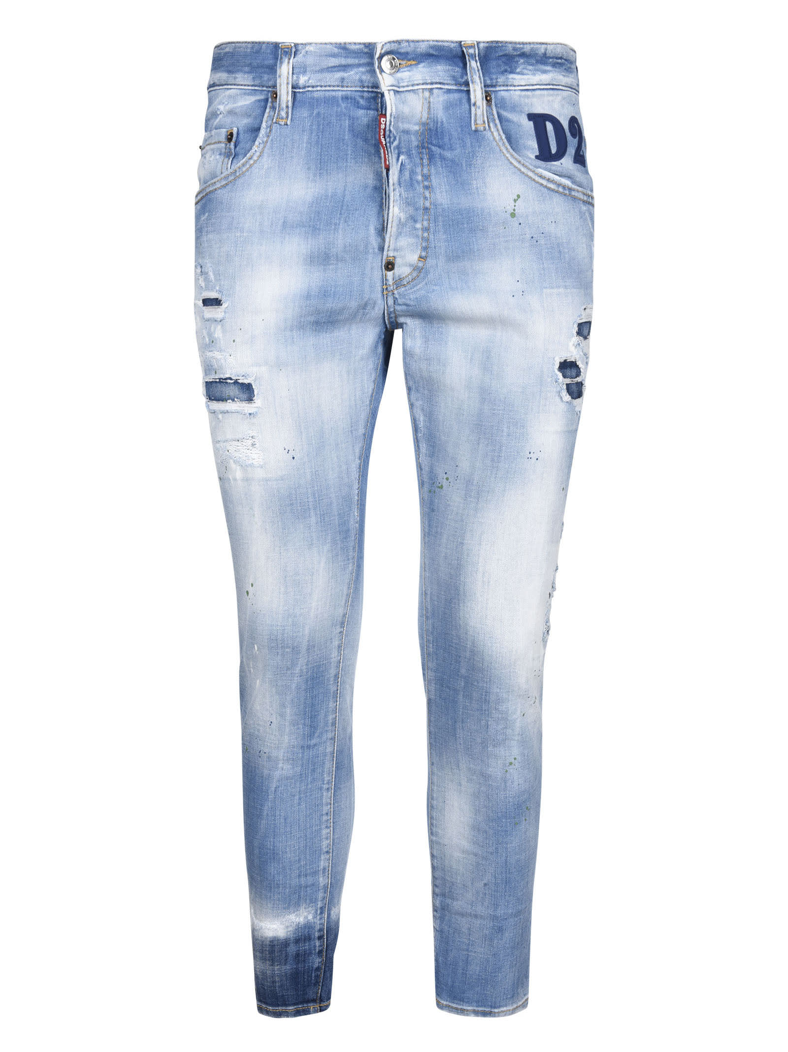 Dsquared2 Logo Detail Distressed Jeans