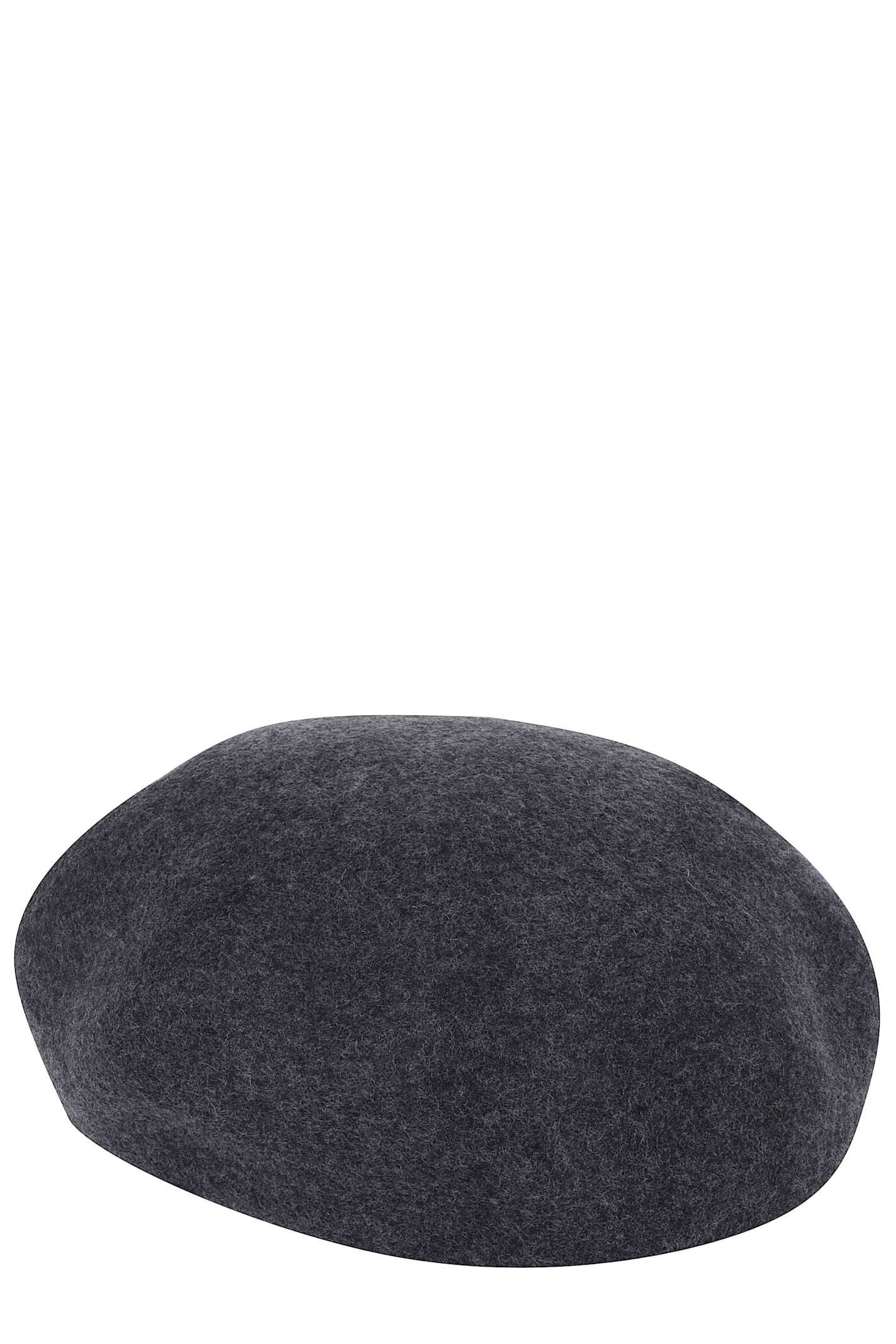 Weekend Max Mara Logo-detail Wool Beret In Gray