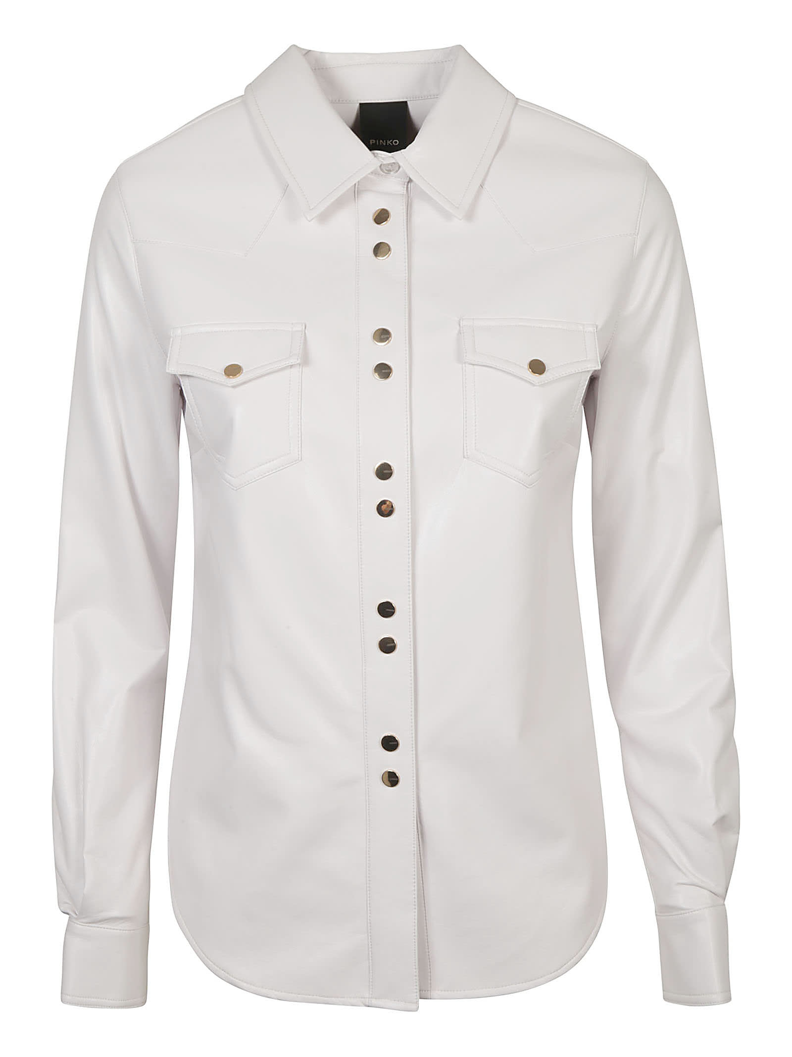 Pinko Caroline Shirt In White Leatheret In White