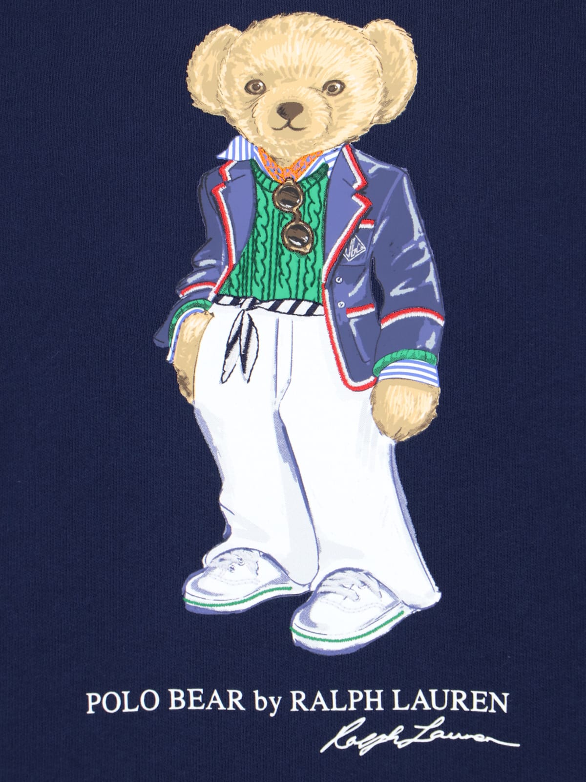 Shop Polo Ralph Lauren Bear Crew Neck Sweatshirt In Cruise Navy
