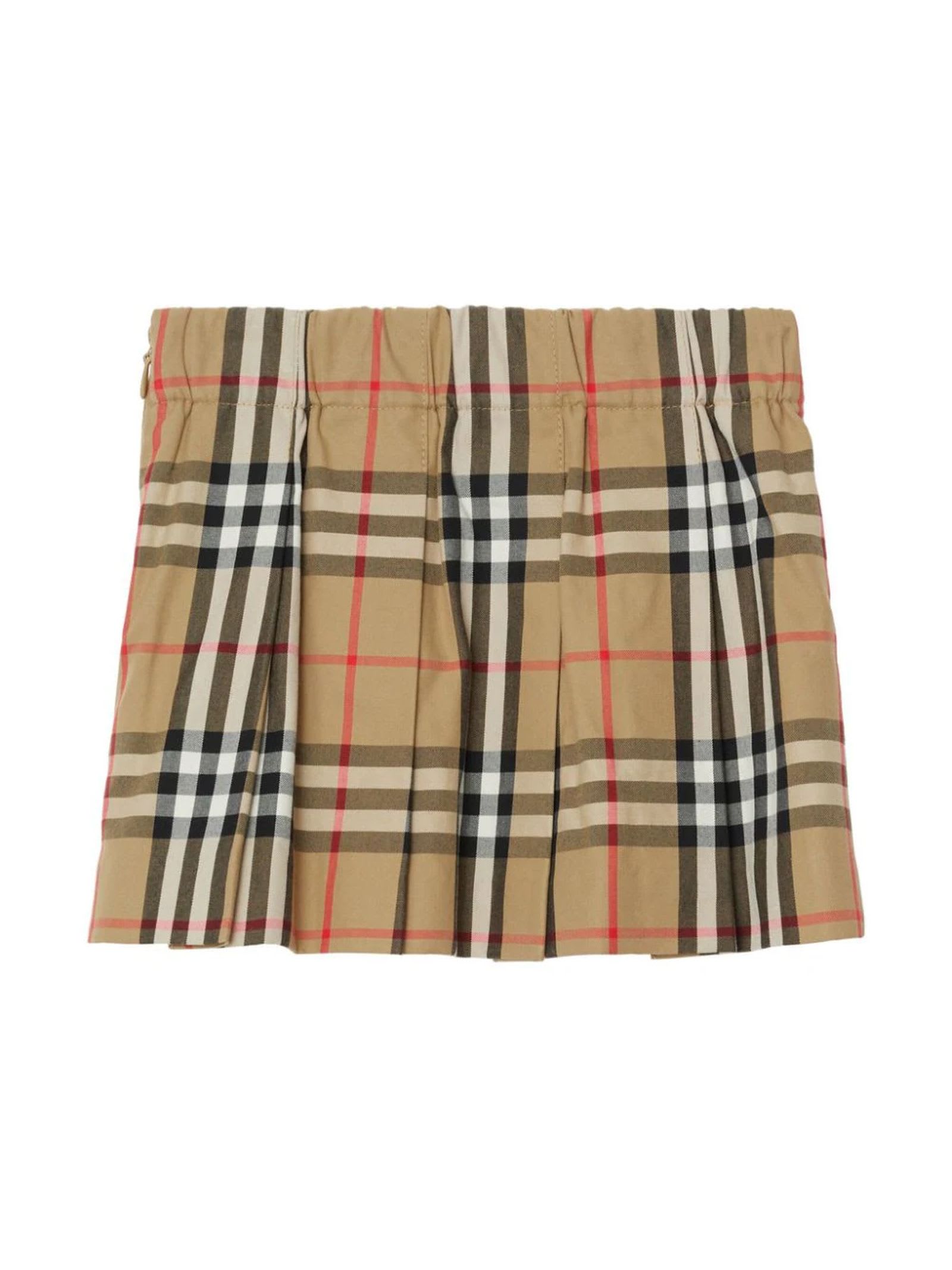 Shop Burberry Beige Cotton Skirt In Archive Beige Ip Check