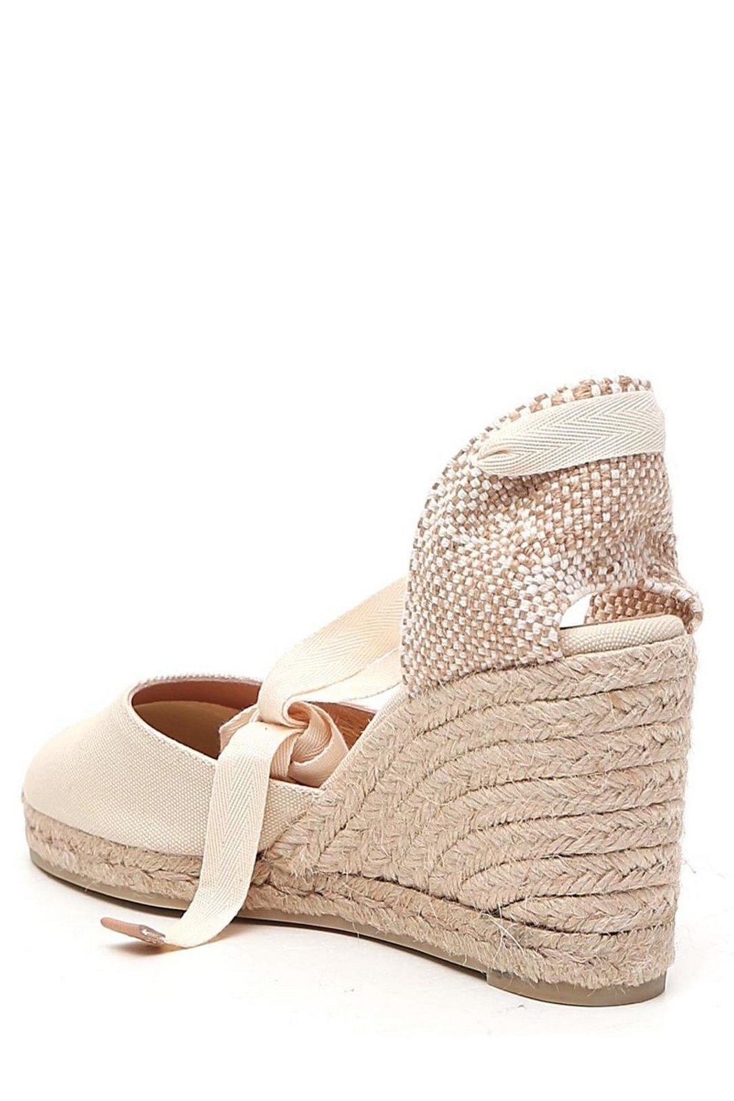 Shop Castaã±er Ankle-strap Wedge Sandals In White