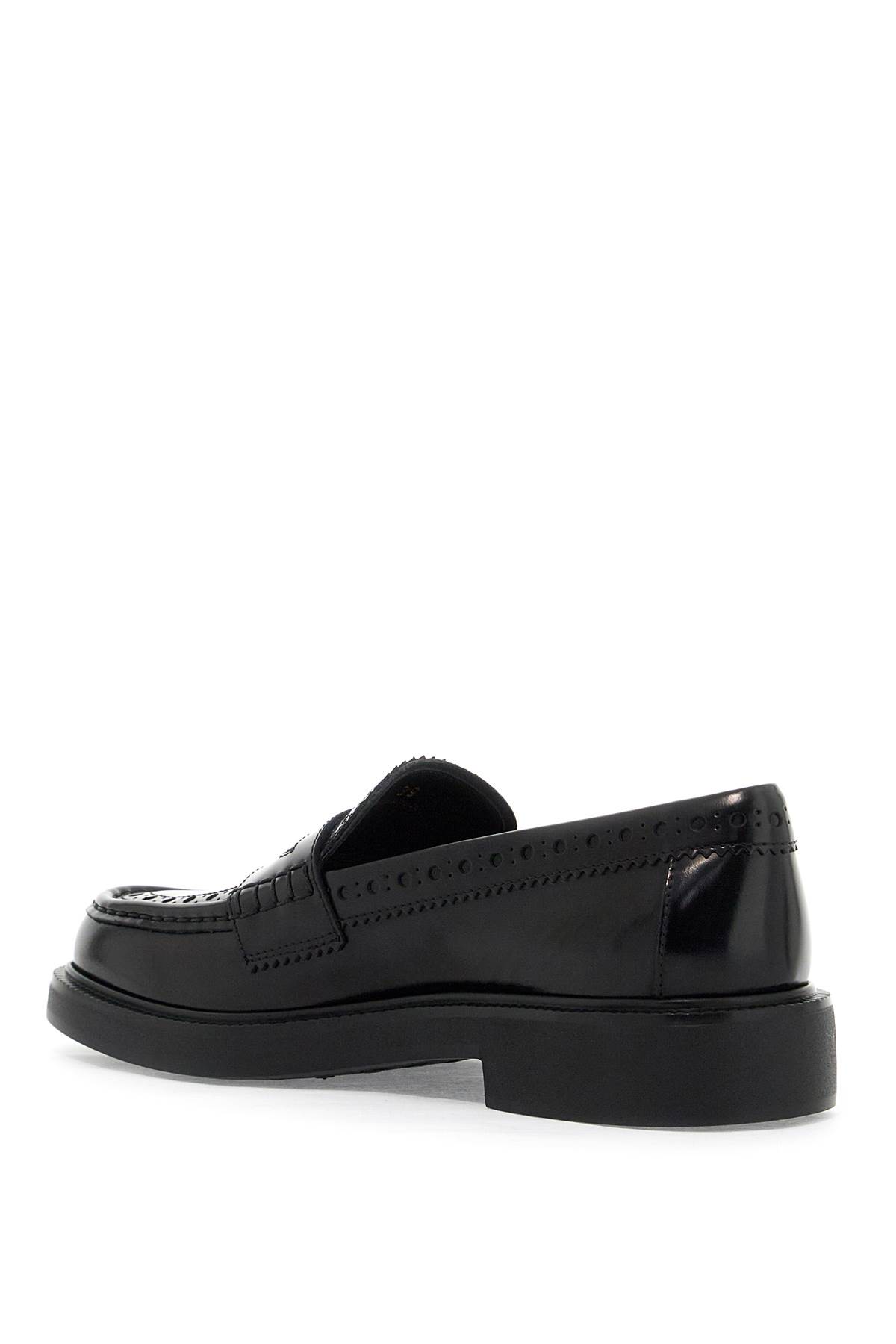 Shop Tod's Leather Brogue Loafers In Nero (black)