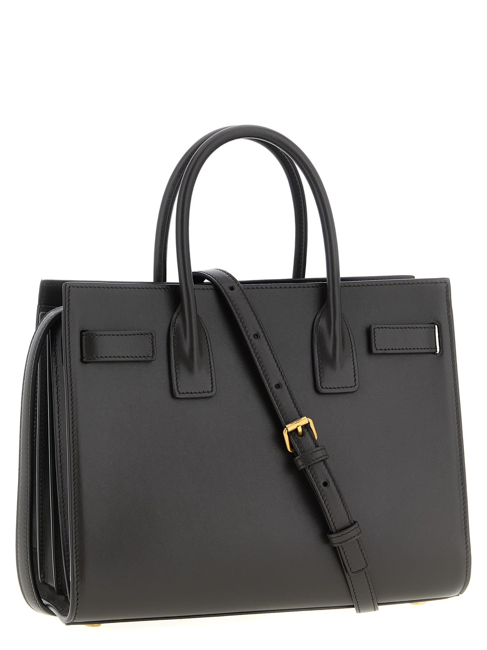Saint Laurent Sac De Jour Baby In Smooth Leather Bags In Gray