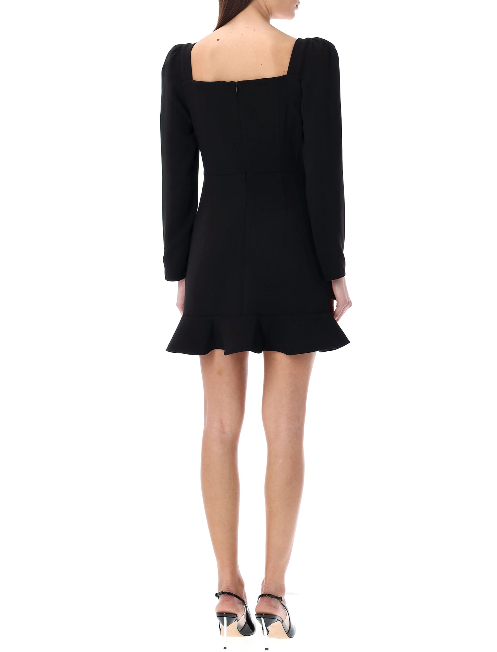 Shop Self-portrait Diamante Bow Mini Dress In Black