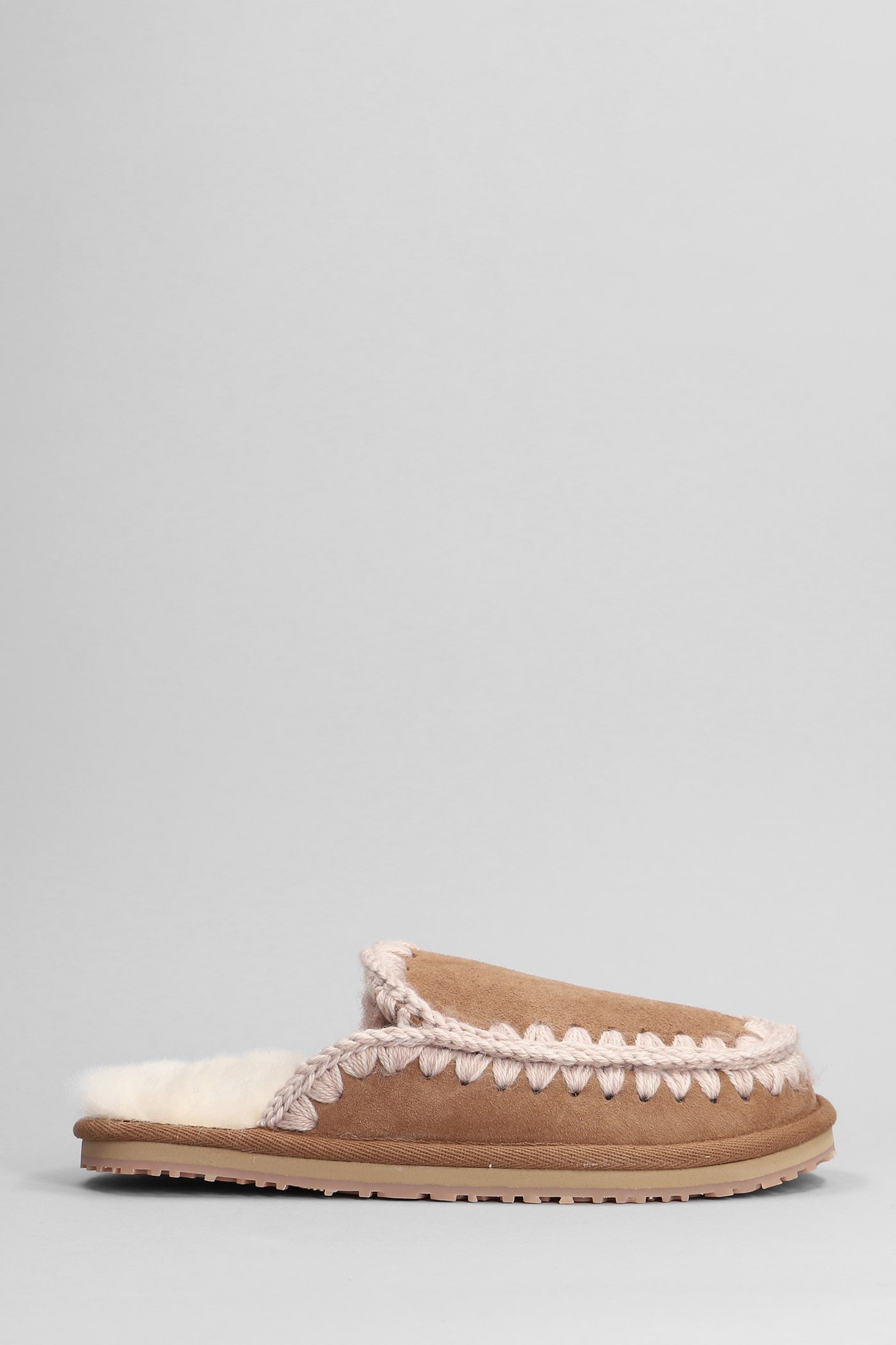 Slipper Full Eskimo Slipper-mule In Beige Suede