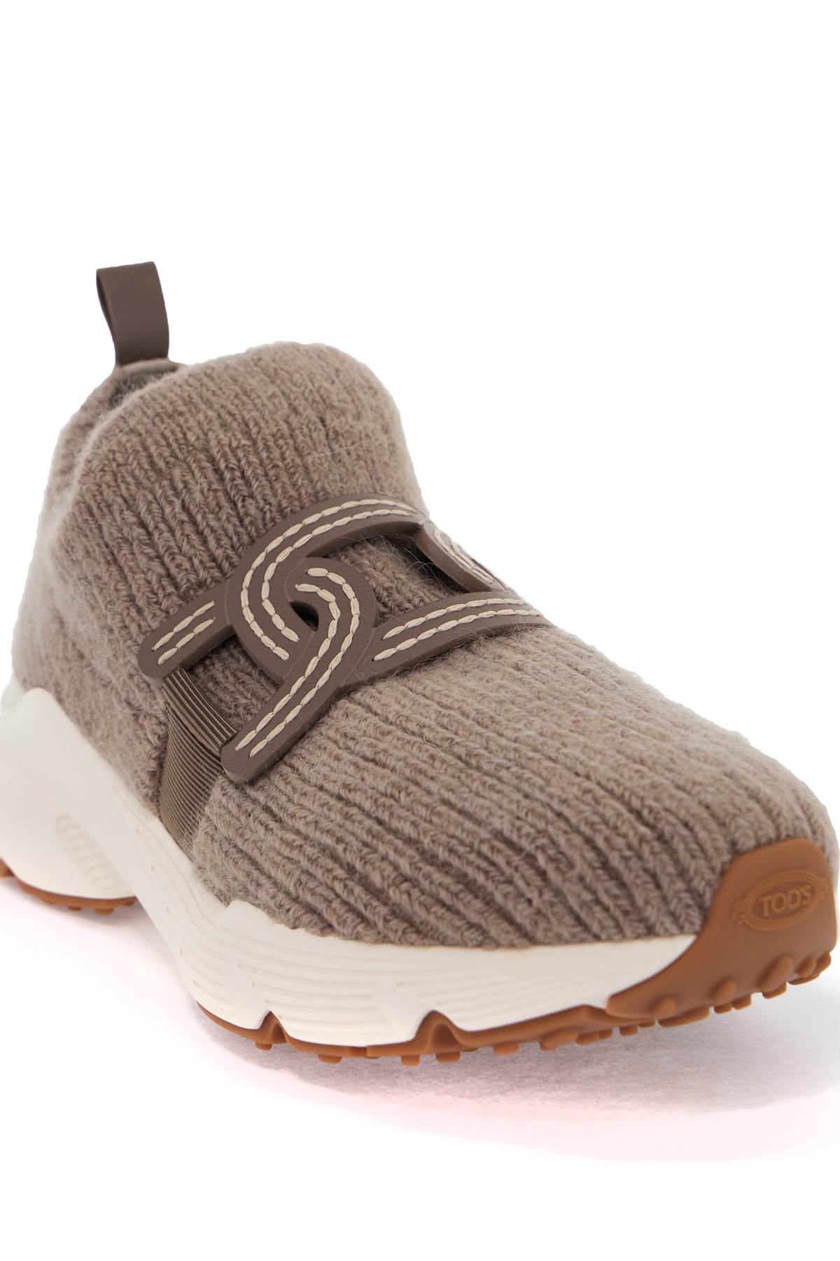 Shop Tod's Knit Kate Sneakers In Altraversione (grey)