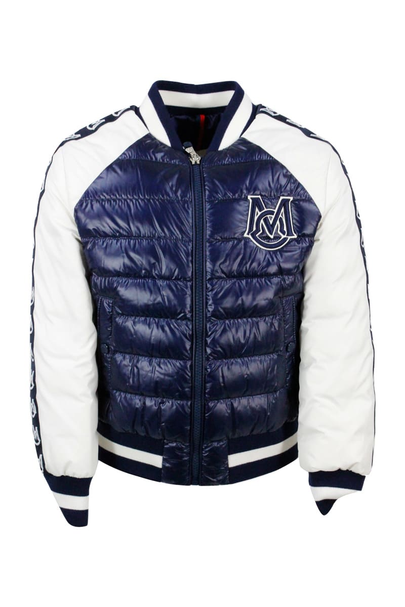 Moncler 100 Gram Giordias Jacket With Logo On The Chest And Sleeves