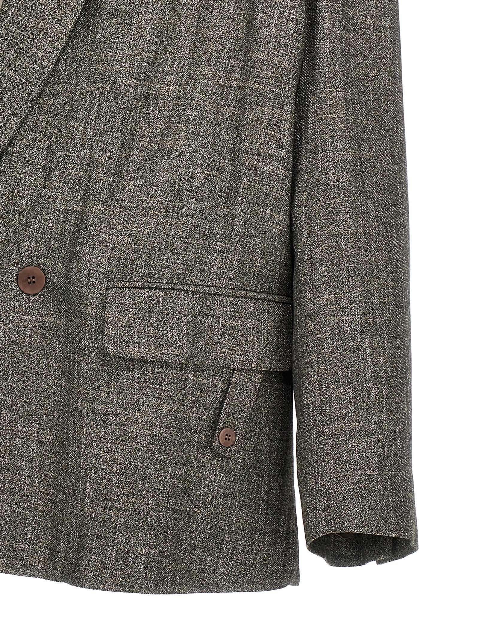 Magliano 'textured Double Breasted Blazer' In Grey