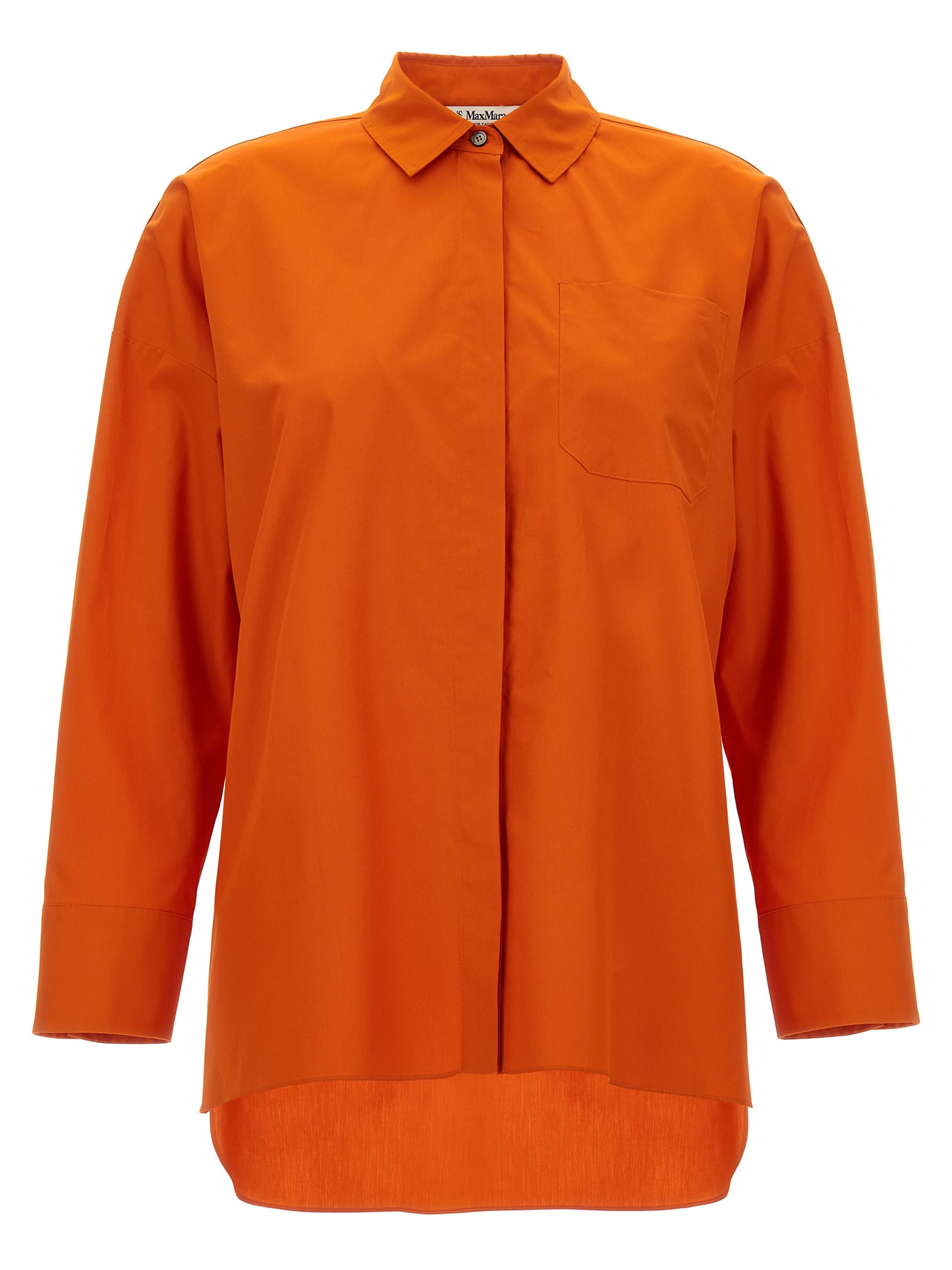 S Max Mara Gerona Popeline Cotton Shirt By Max Mara In Orange