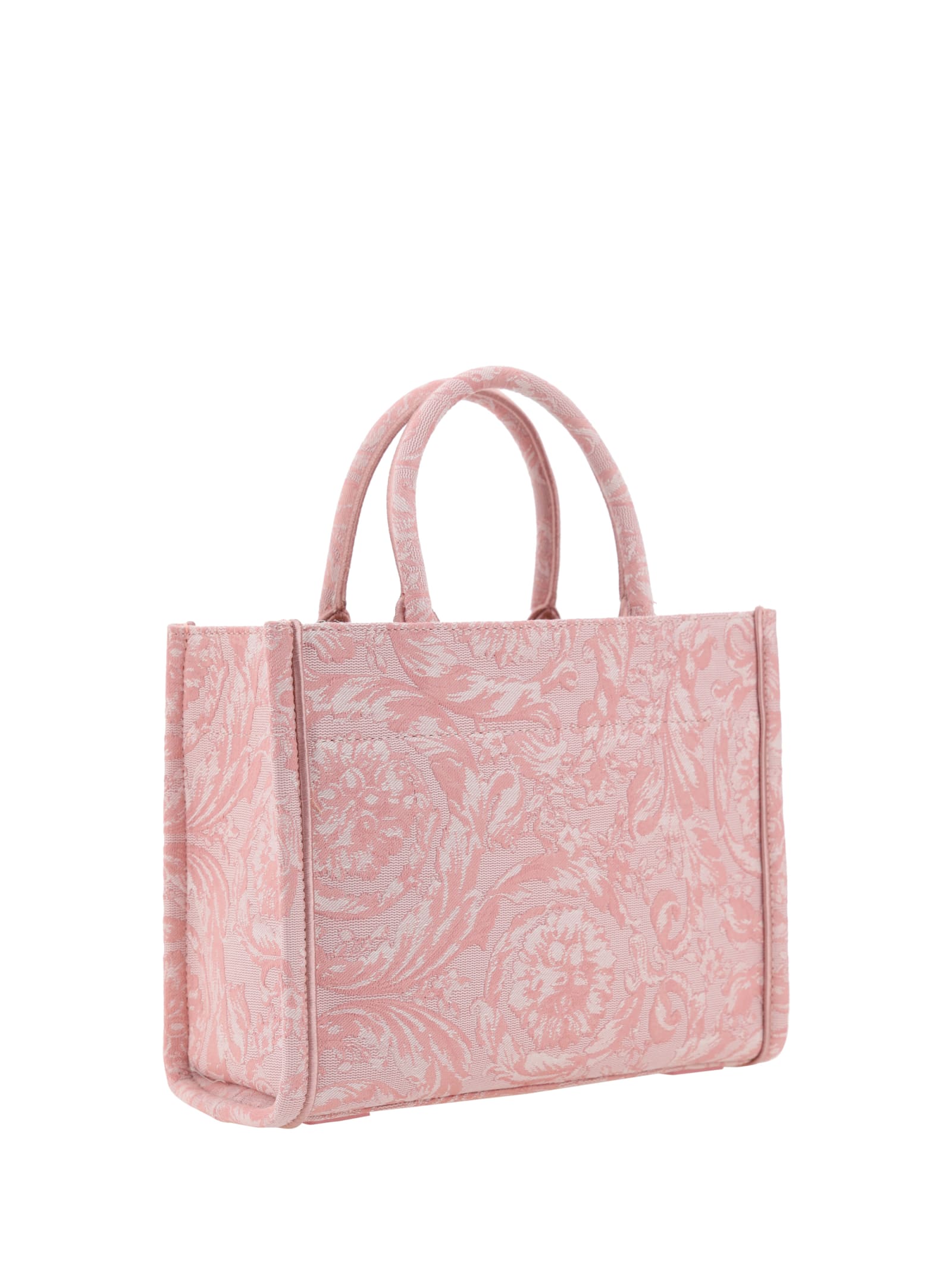 Shop Versace Athena Handbag In Pale Pink-english Rose-ve