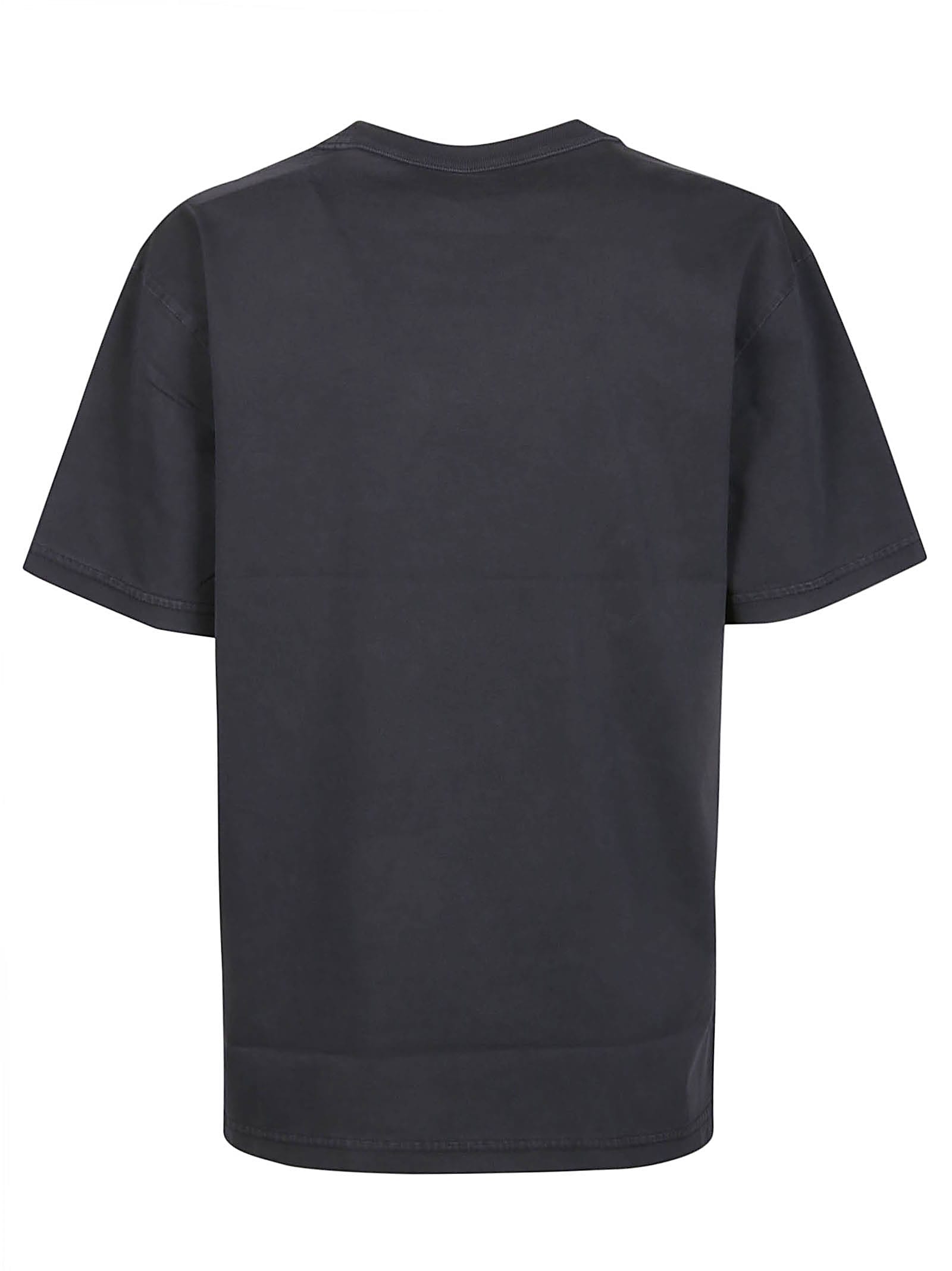 Shop Alexander Wang T Puff Logo Bound Neck Essential T-shirt In A Soft Obsidian
