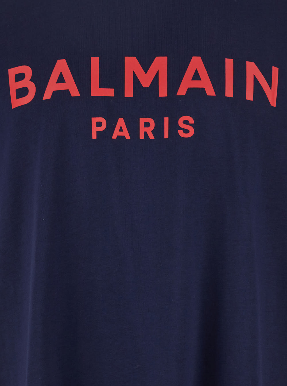 Balmain Blue Crewneck T-shirt With Logo Lettering Print On The Front In Cotton Man In Blue