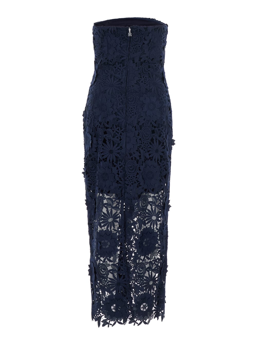 Rotate Birger Christensen Floral-lace Midi Dress In Blue