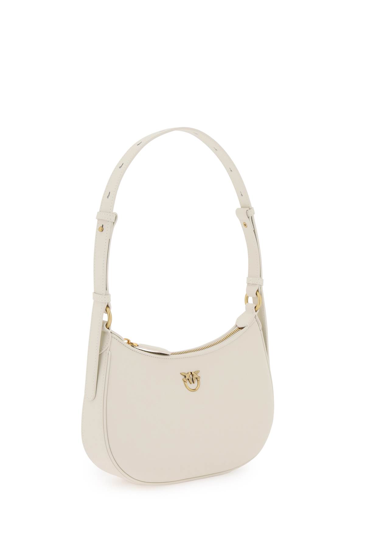 Pinko Half Moon Shoulder Bag In Bianco Seta Antique Gold (white)