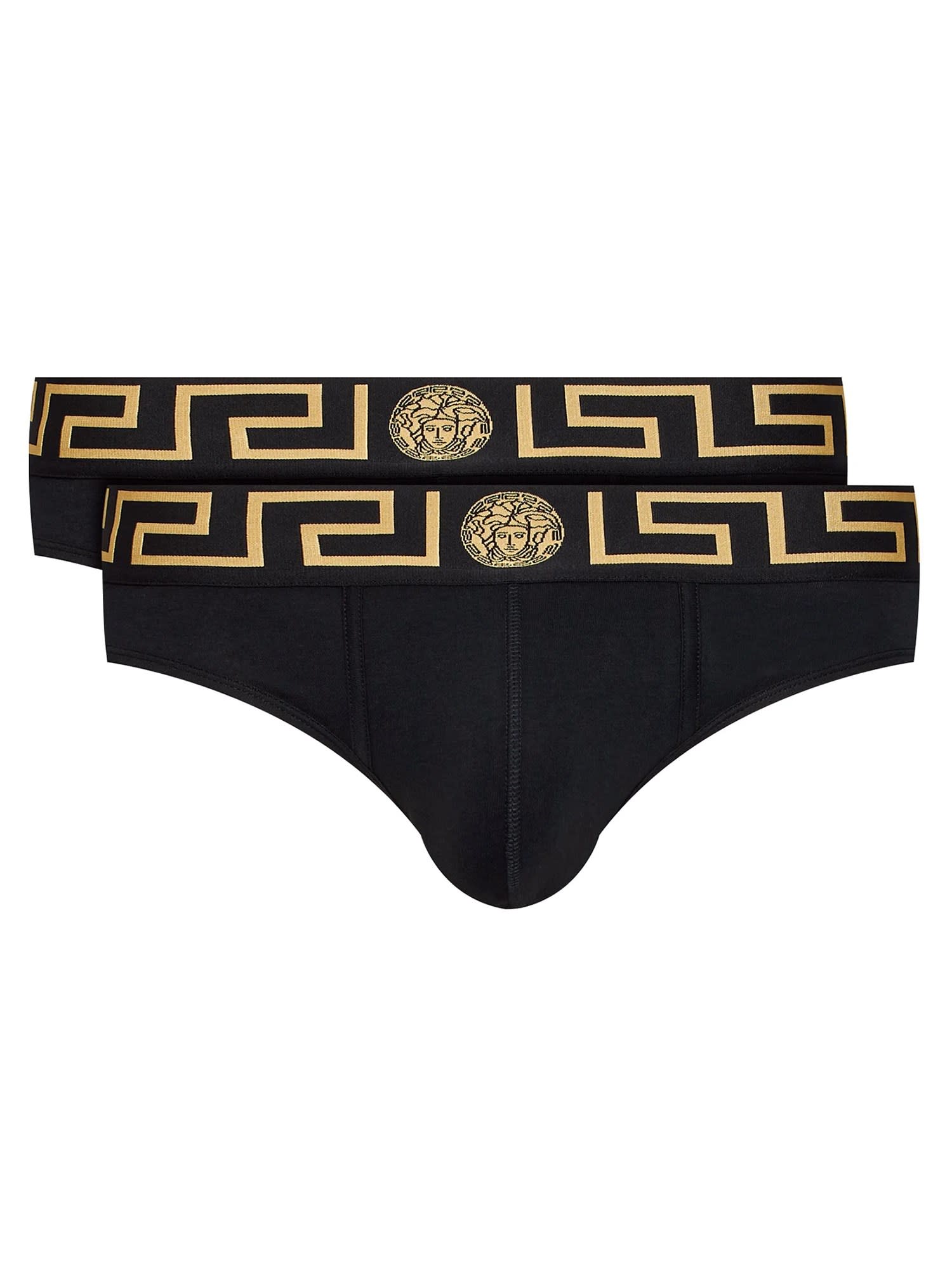Versace Pack Of Two Panties With Greek Border | Smart Closet