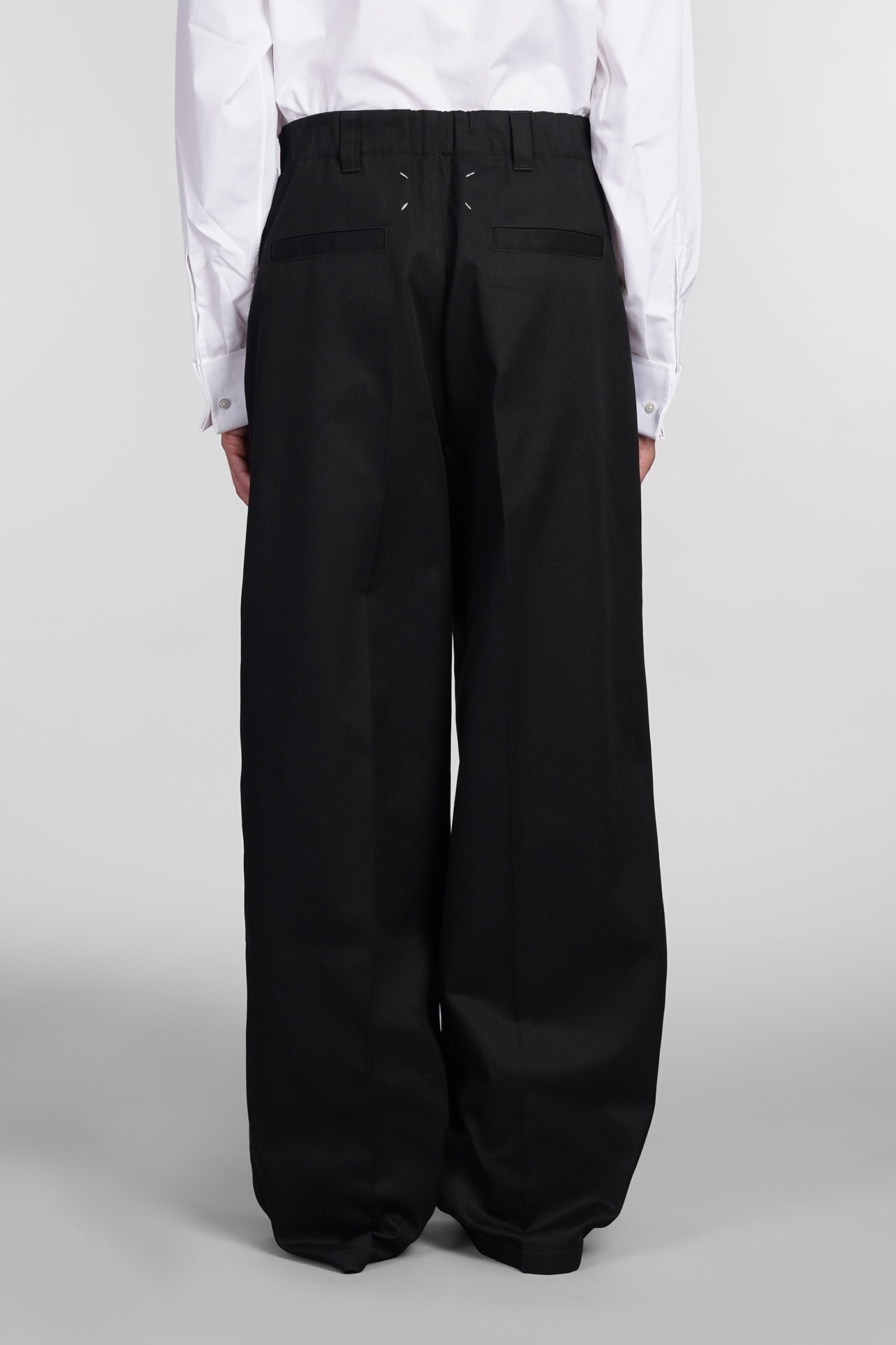 Shop Maison Margiela Pants In Black Cotton