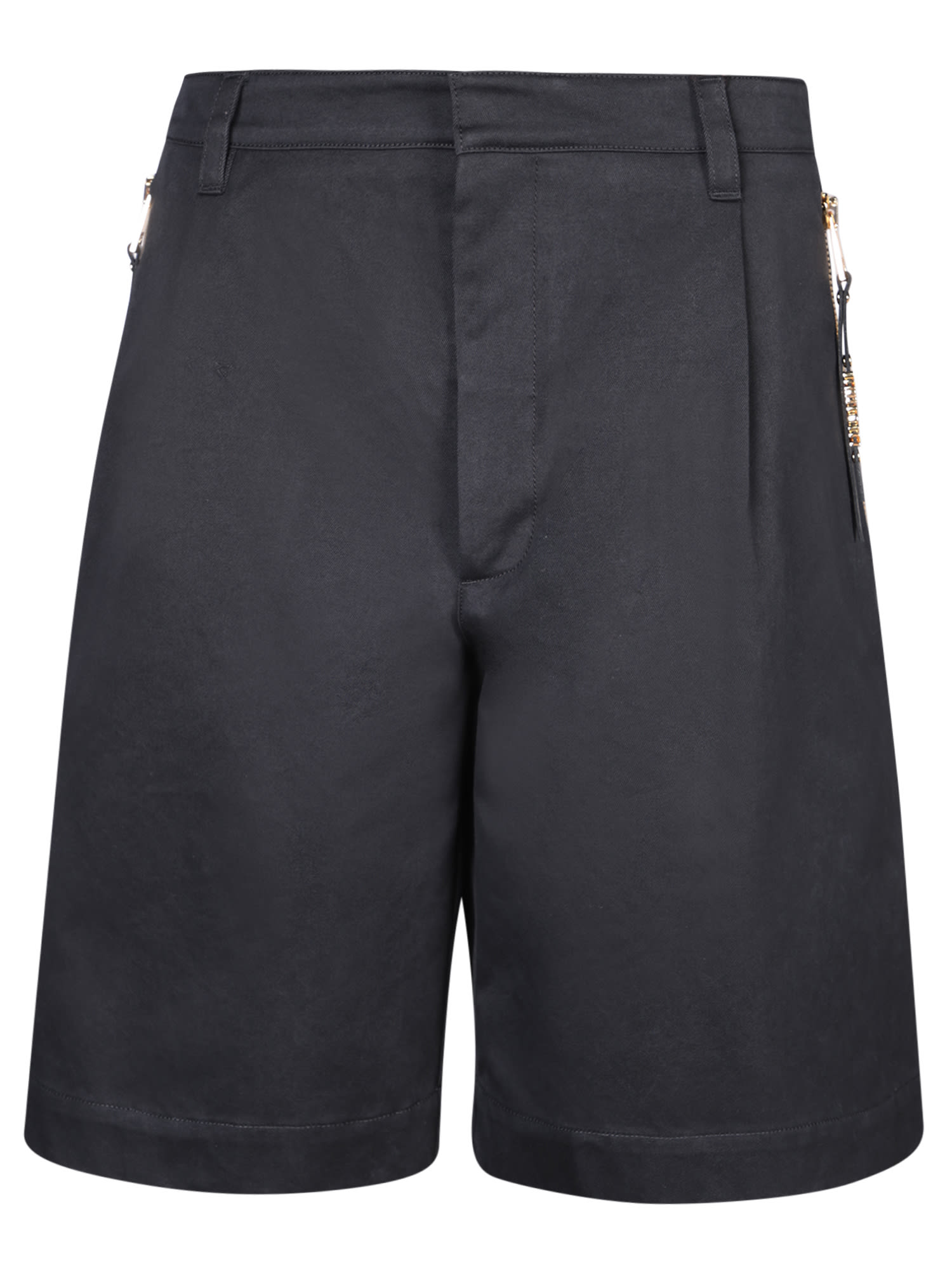 Bull Black Cotton Bermuda Shorts