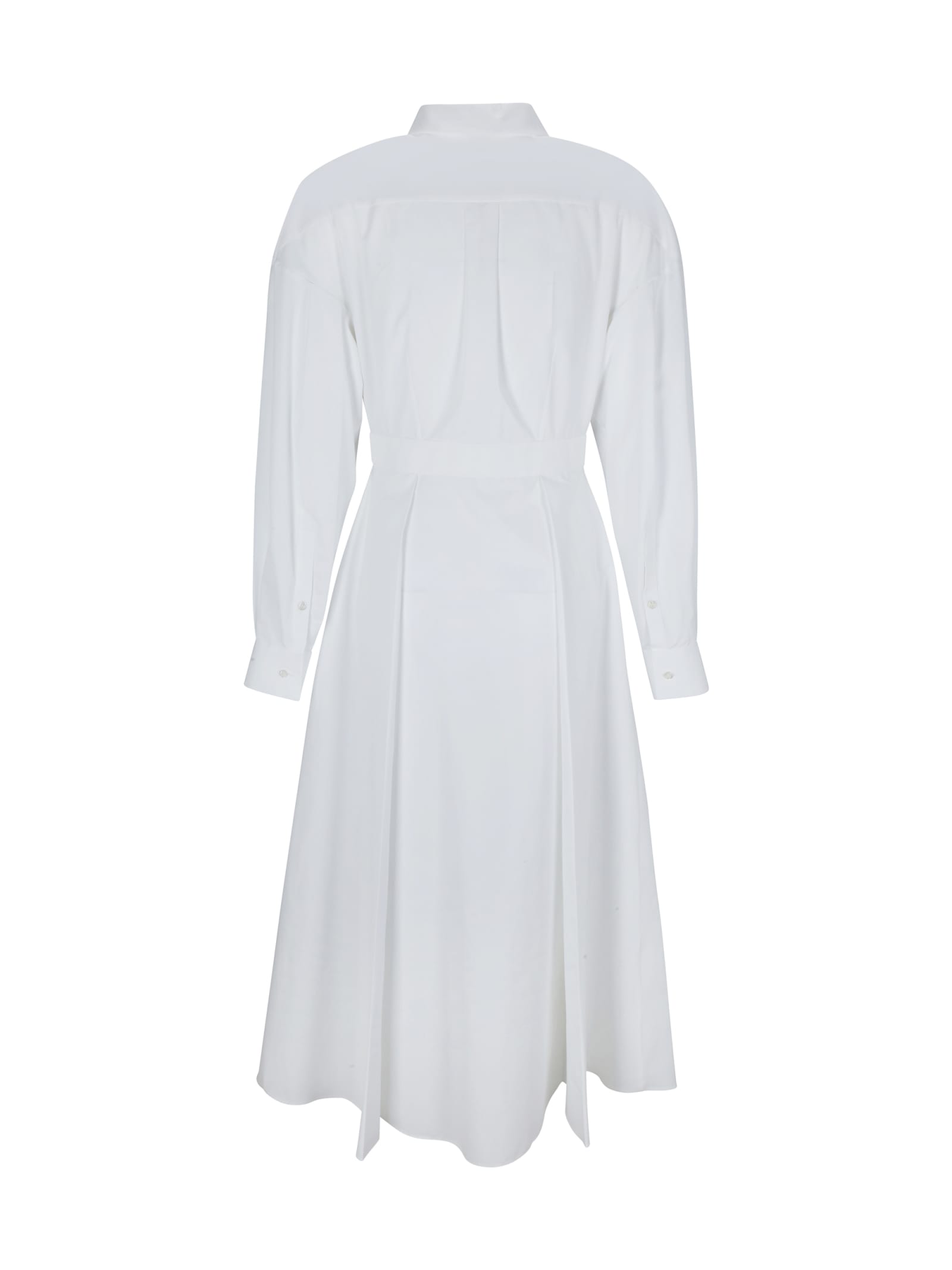 Shop Alexander Mcqueen Chemisier Dress In Optical White