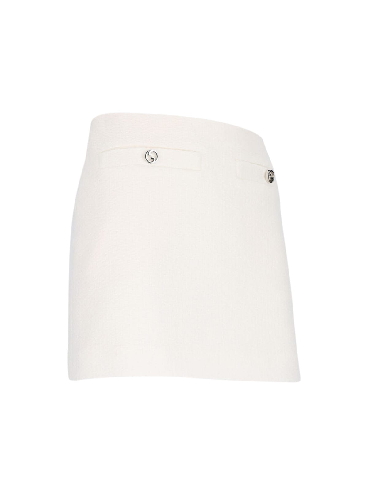 Gucci Wool Mini Skirt In White
