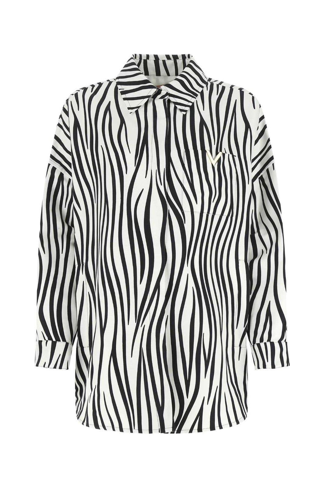 Valentino Zebra Printed Long-sleeved Coat