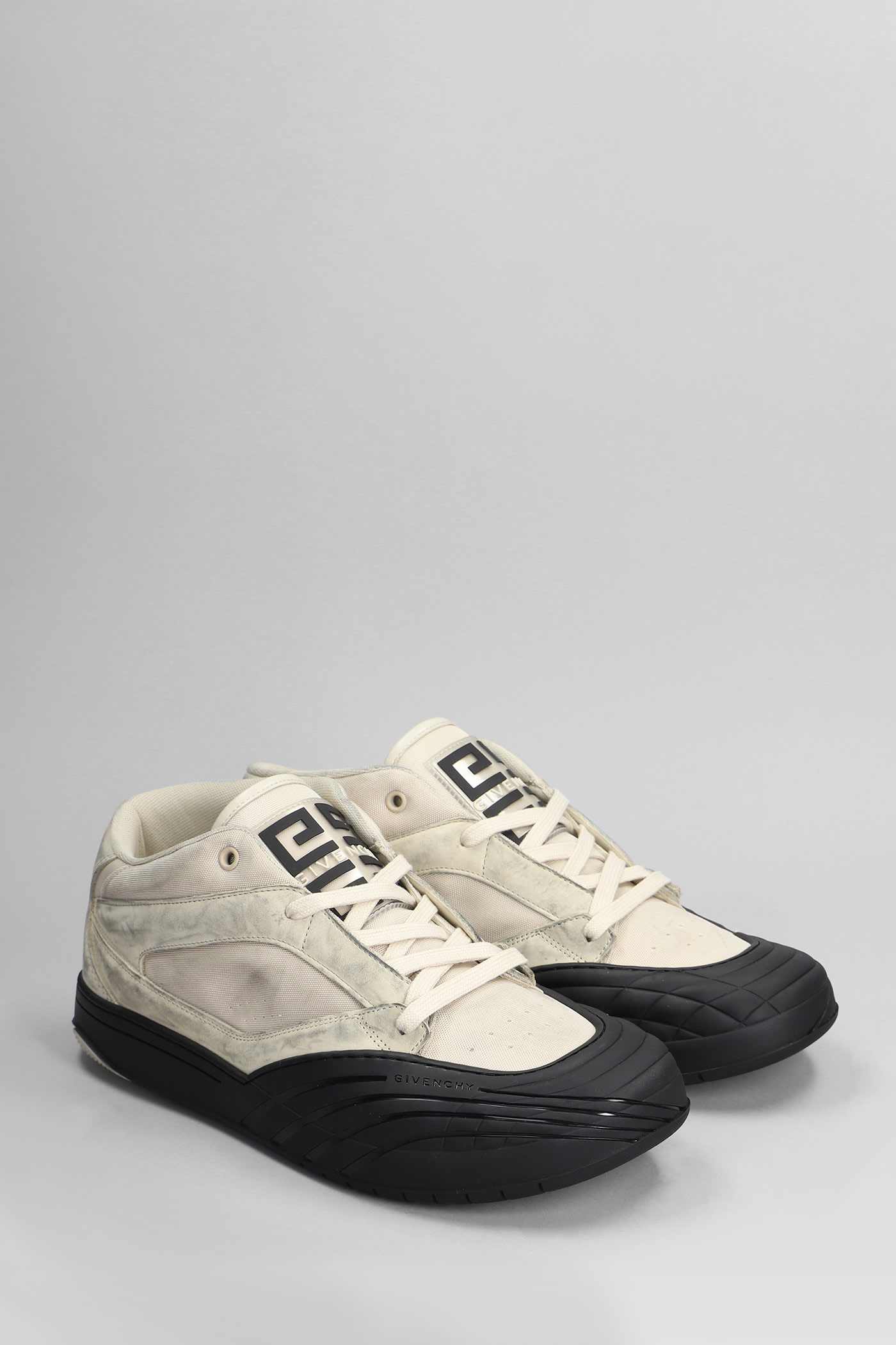 Shop Givenchy Sneakers In Beige Leather