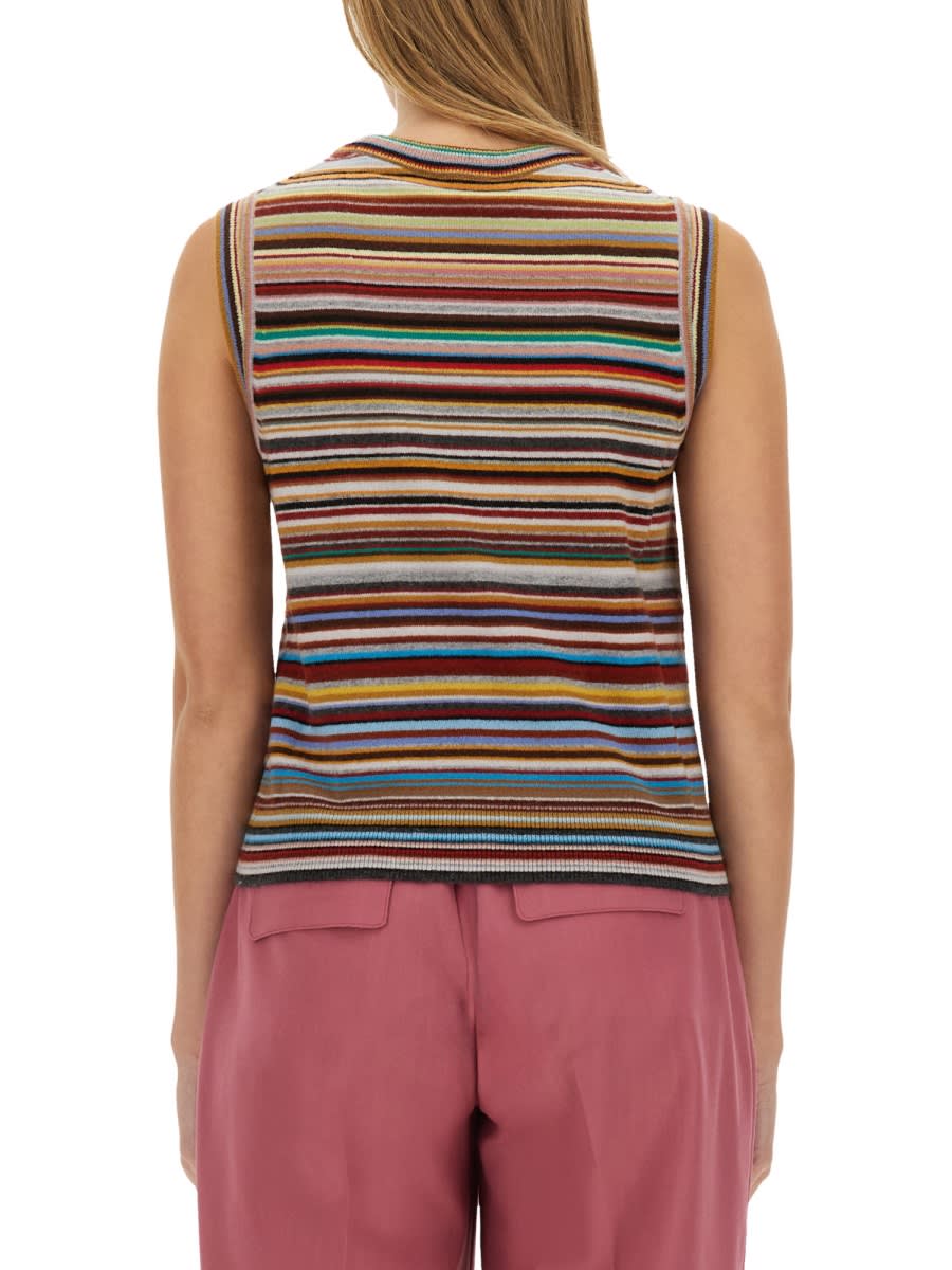 Shop Paul Smith Cashmere Vest In Multicolour