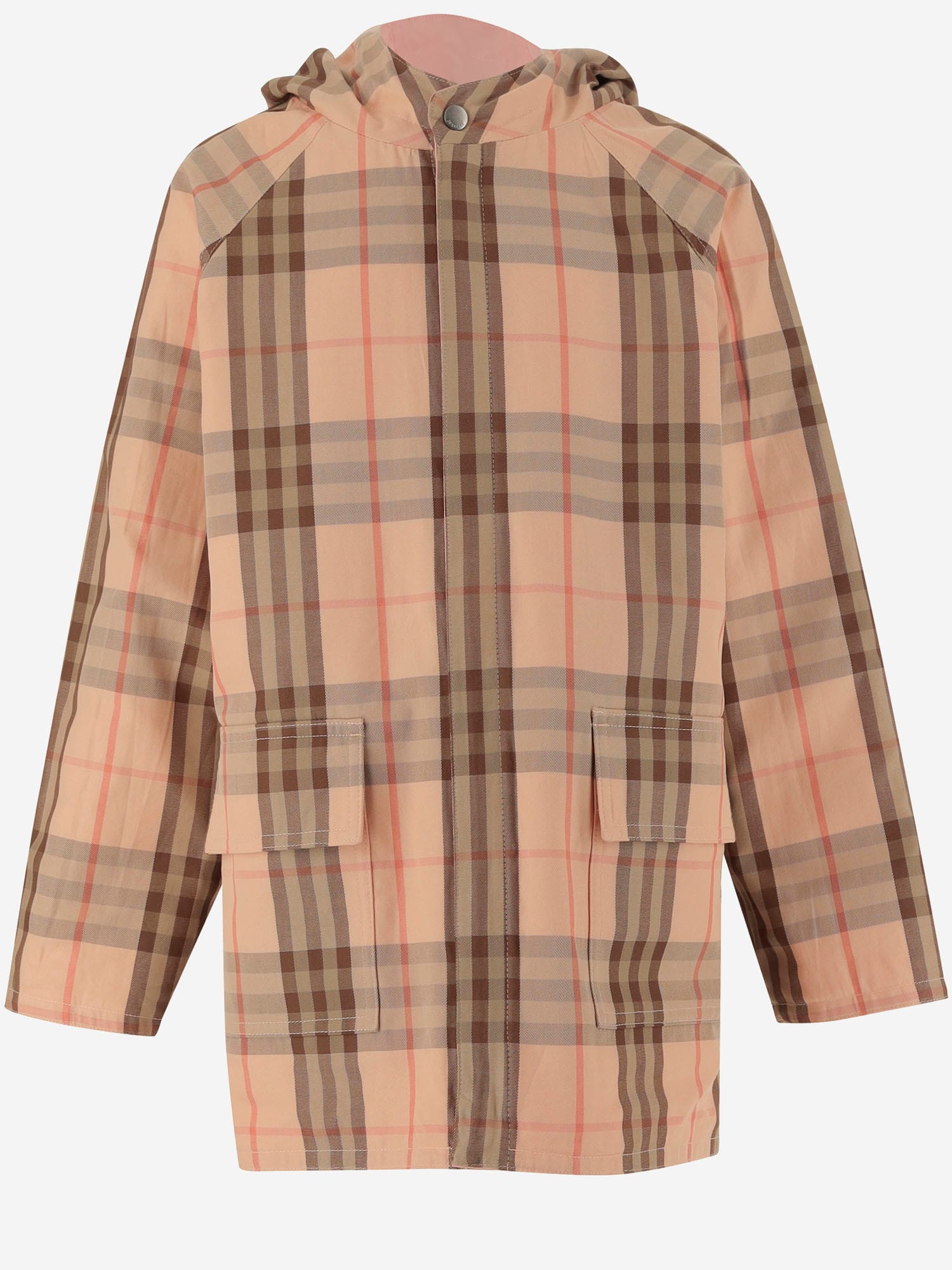 Burberry Reversible Checked Coat In Pink