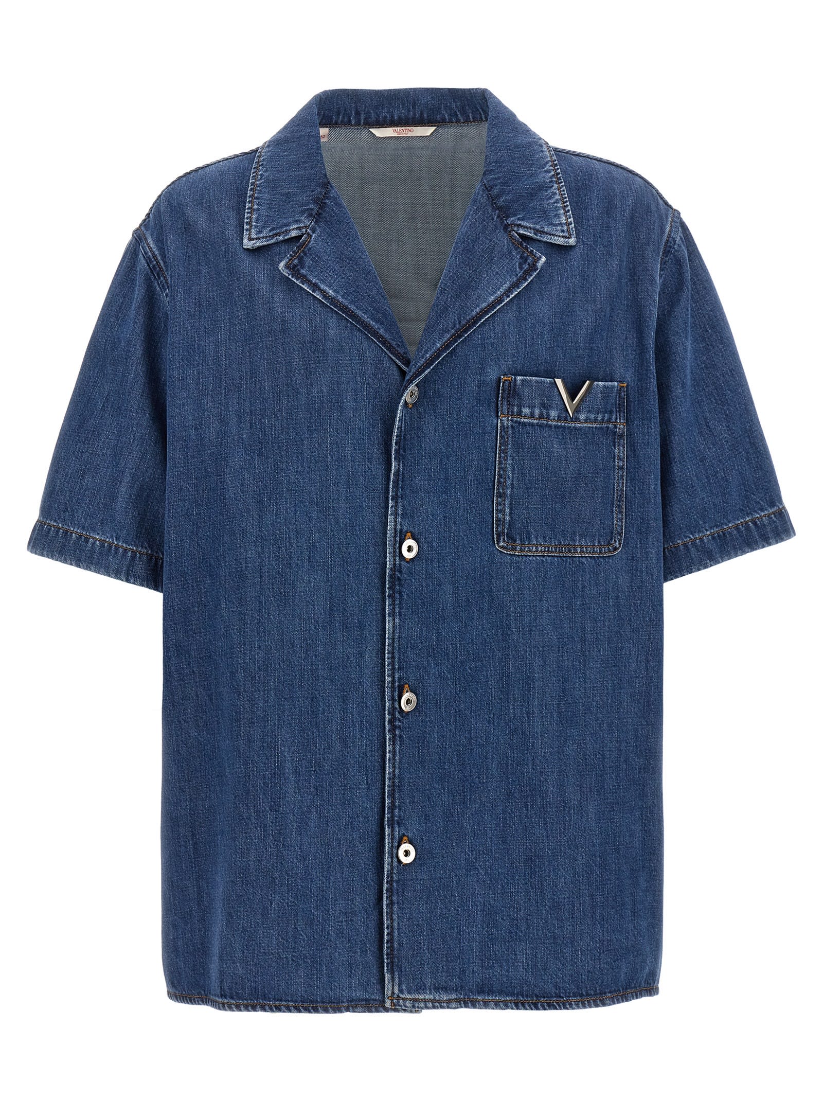 Shop Valentino V Detail Shirt In Blue