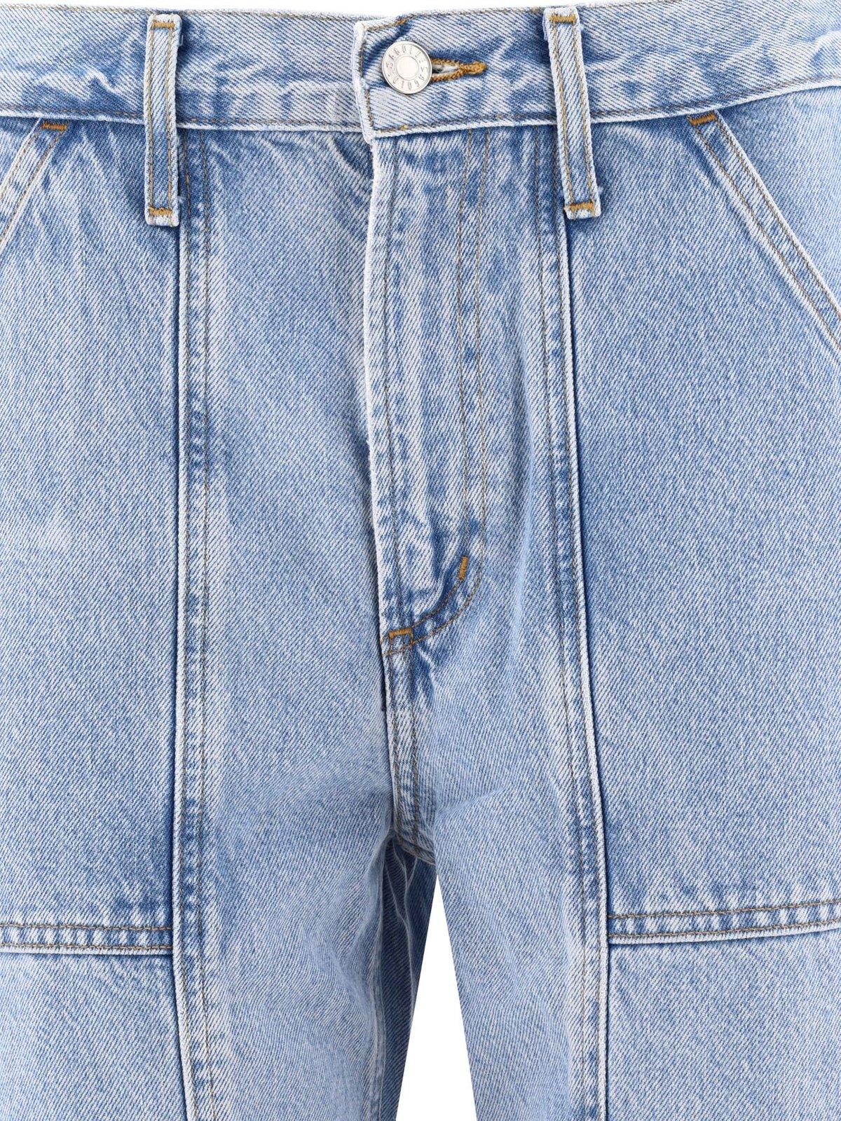 Shop Agolde Cooper Pocket Detailed Jeans In Blue