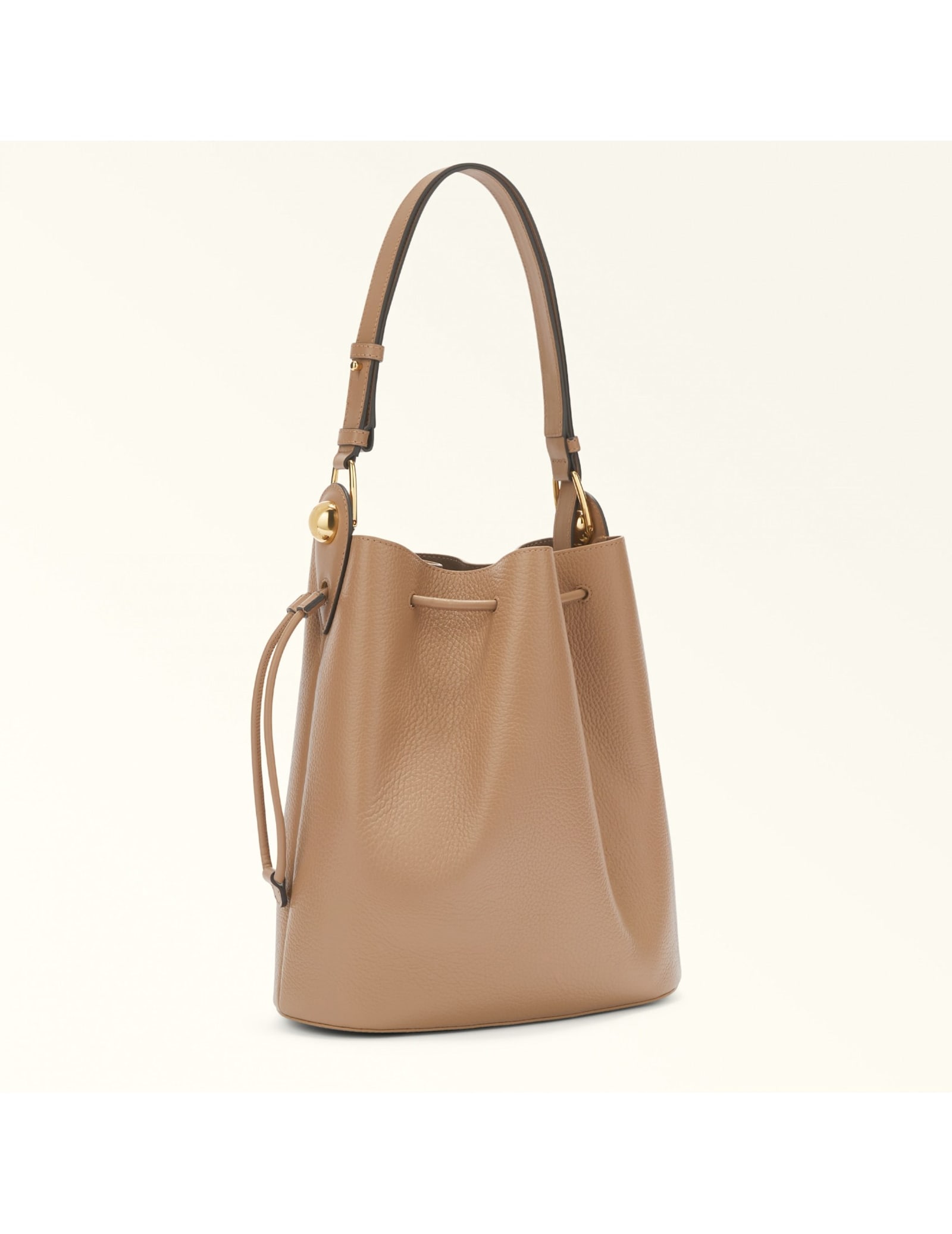 Furla Sfera S Bucket Bag In Desert Color Leather In Desert