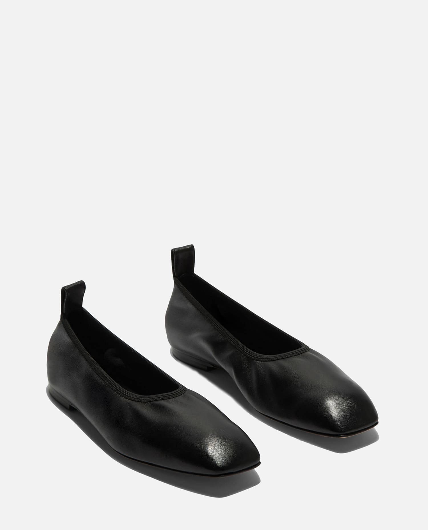 Aeyde Black Nomi Ruched Ballerina Flats In Black