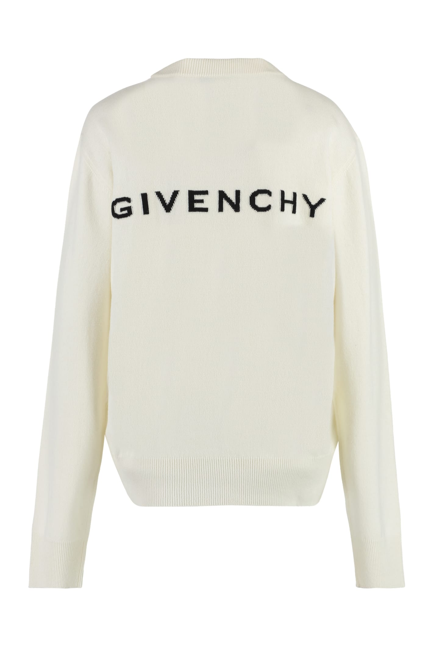 Shop Givenchy Logo Crew-neck Sweater In Bianco