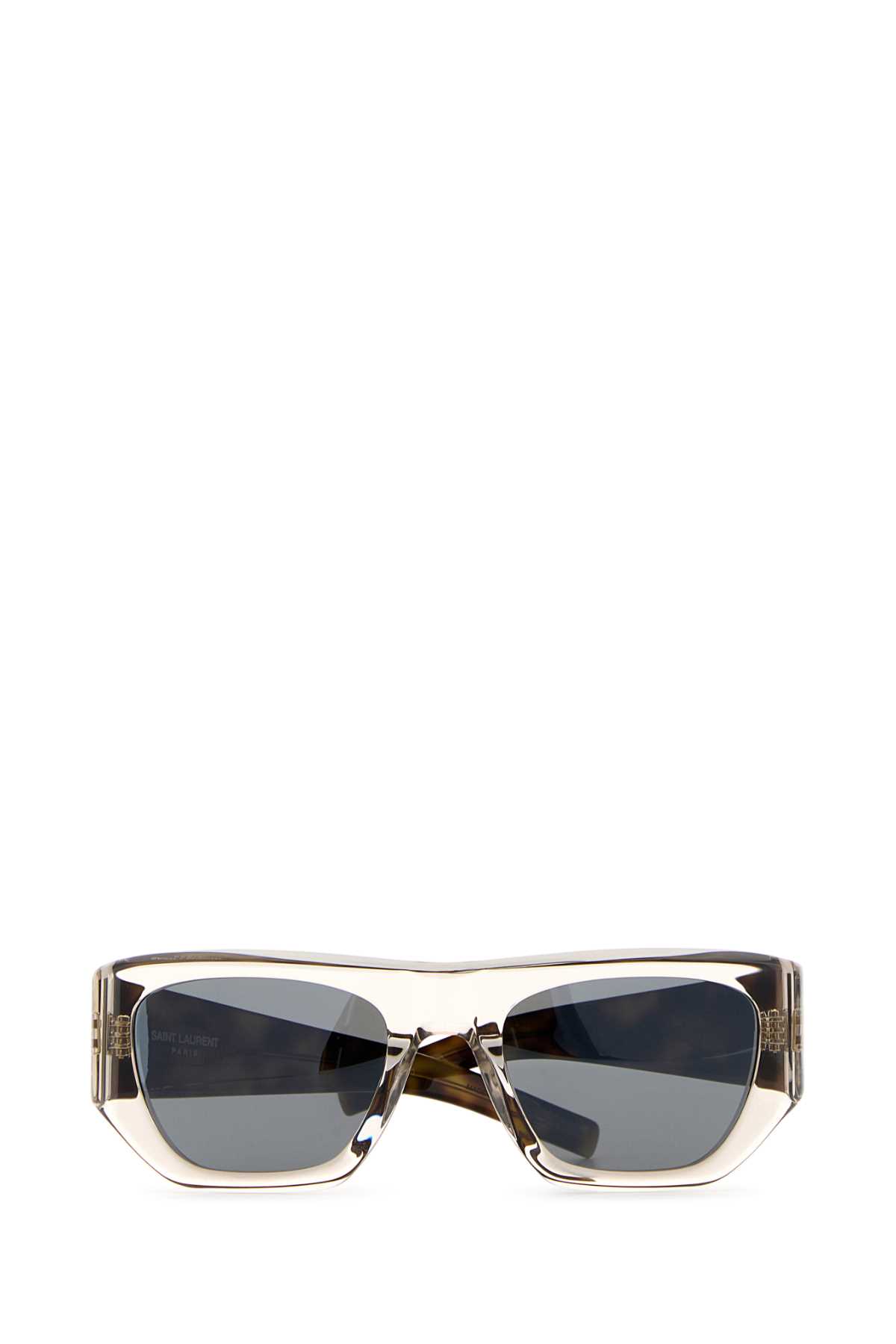 Shop Saint Laurent Multicolor Acetate Sl 740 Sunglasses In Transparentcreambrownhavanagreymirrorsilver