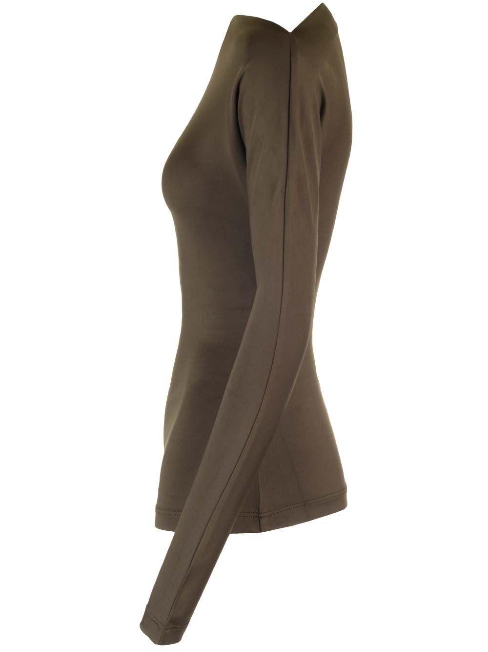 Shop Alexander Mcqueen Asymmetric Sleeved Top In Brown