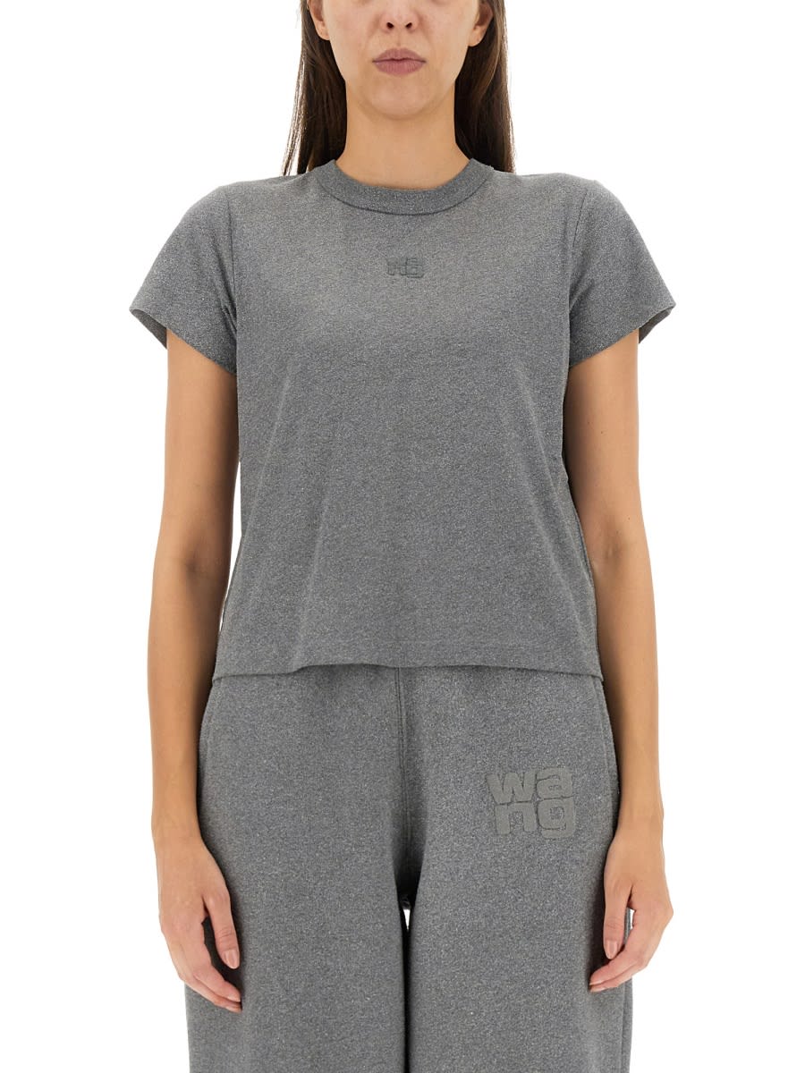Shop Alexander Wang T T-shirt With Logo In Grey