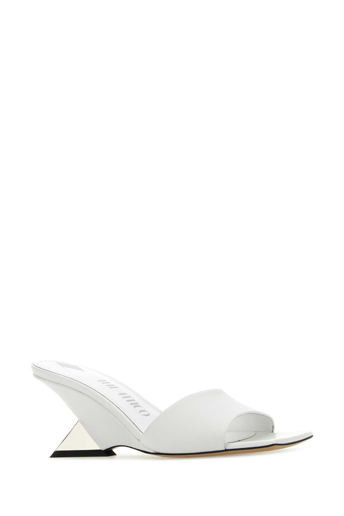 Shop Attico White Leather Cheope Mules In 641