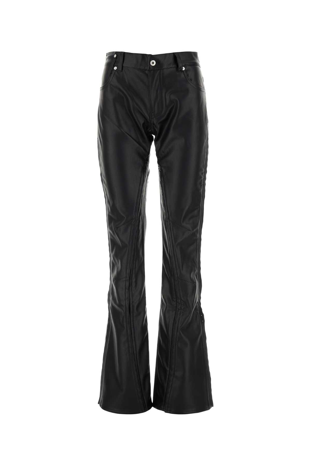 Black Synthetic Leather Pant