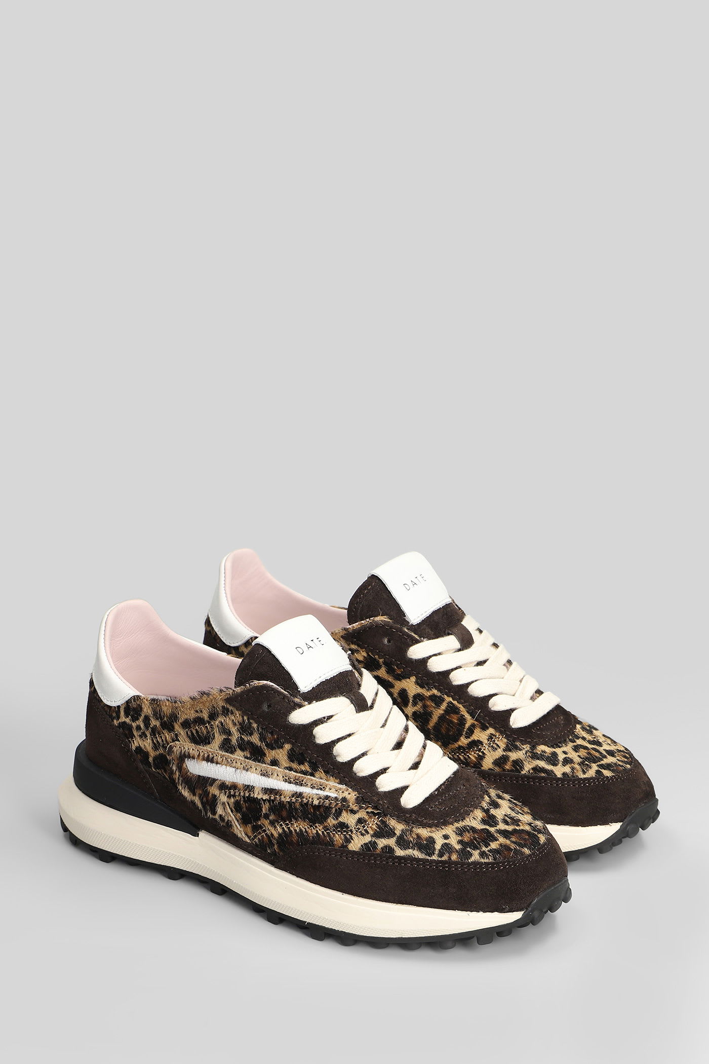 Date Athleta Sneakers In Animalier Suede And Leather In Animal Print