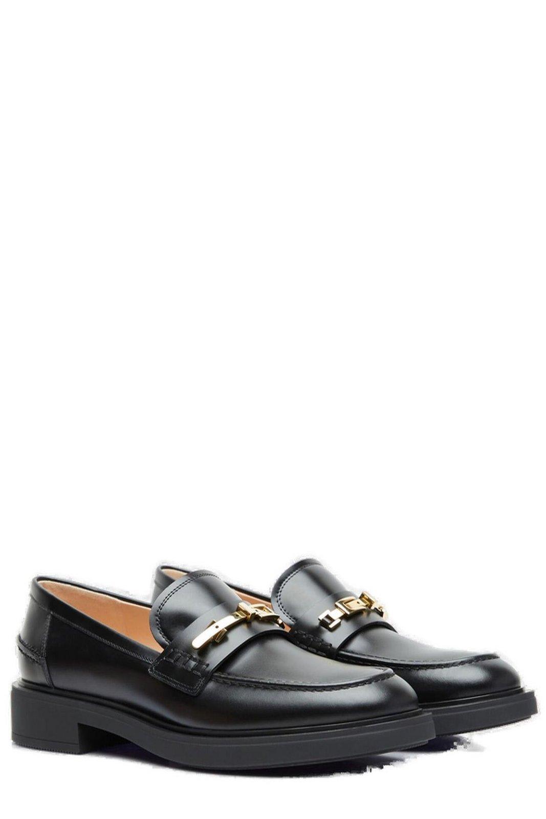 Gianvito Rossi Martine Round Toe Loafers In Dvd Nero
