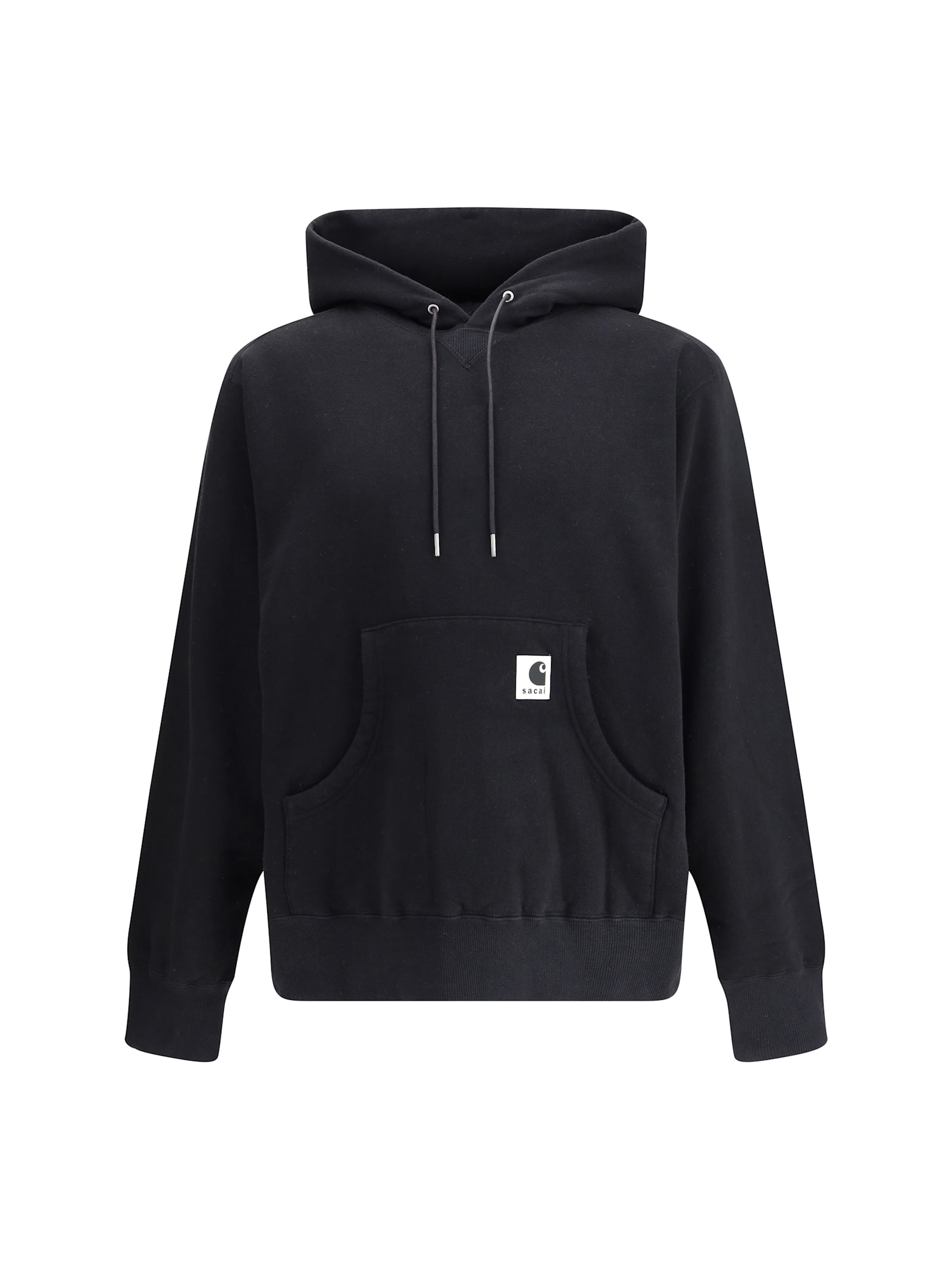 Sacai X Carhartt Wip Logo Patch Hooded Sweatshirt In Black