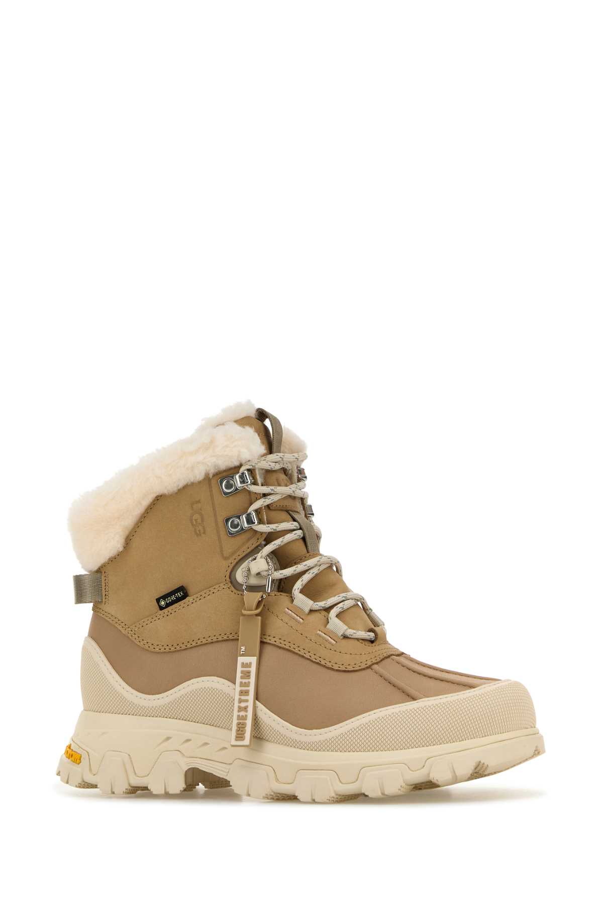 Ugg Beige Leather Adirondack Meridian Hiker Ankle Boots In Multi